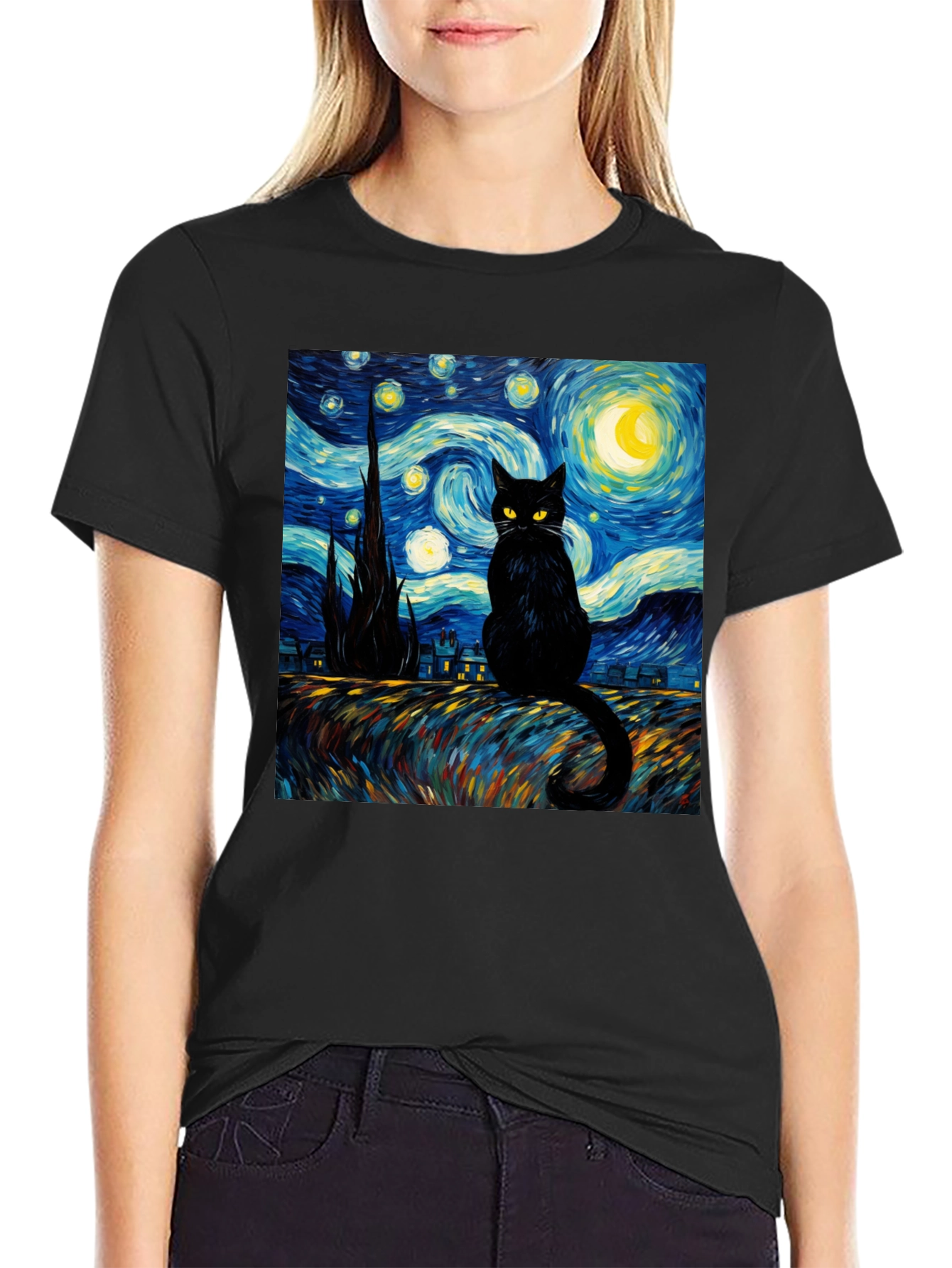 Starry Night Cat T-Shirt - 2
