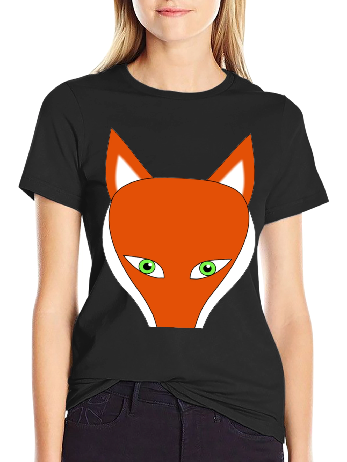 Black Fox Graphic Tee - Black Cotton Blend Shirt view 2