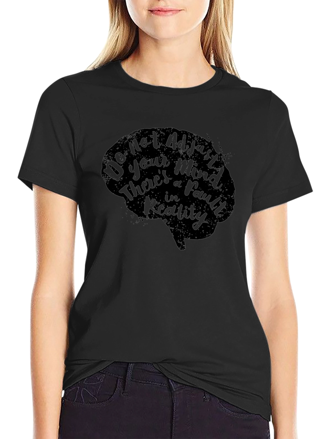 Black Mind Fault T-Shirt - Dark Humor Graphic Tee view 2