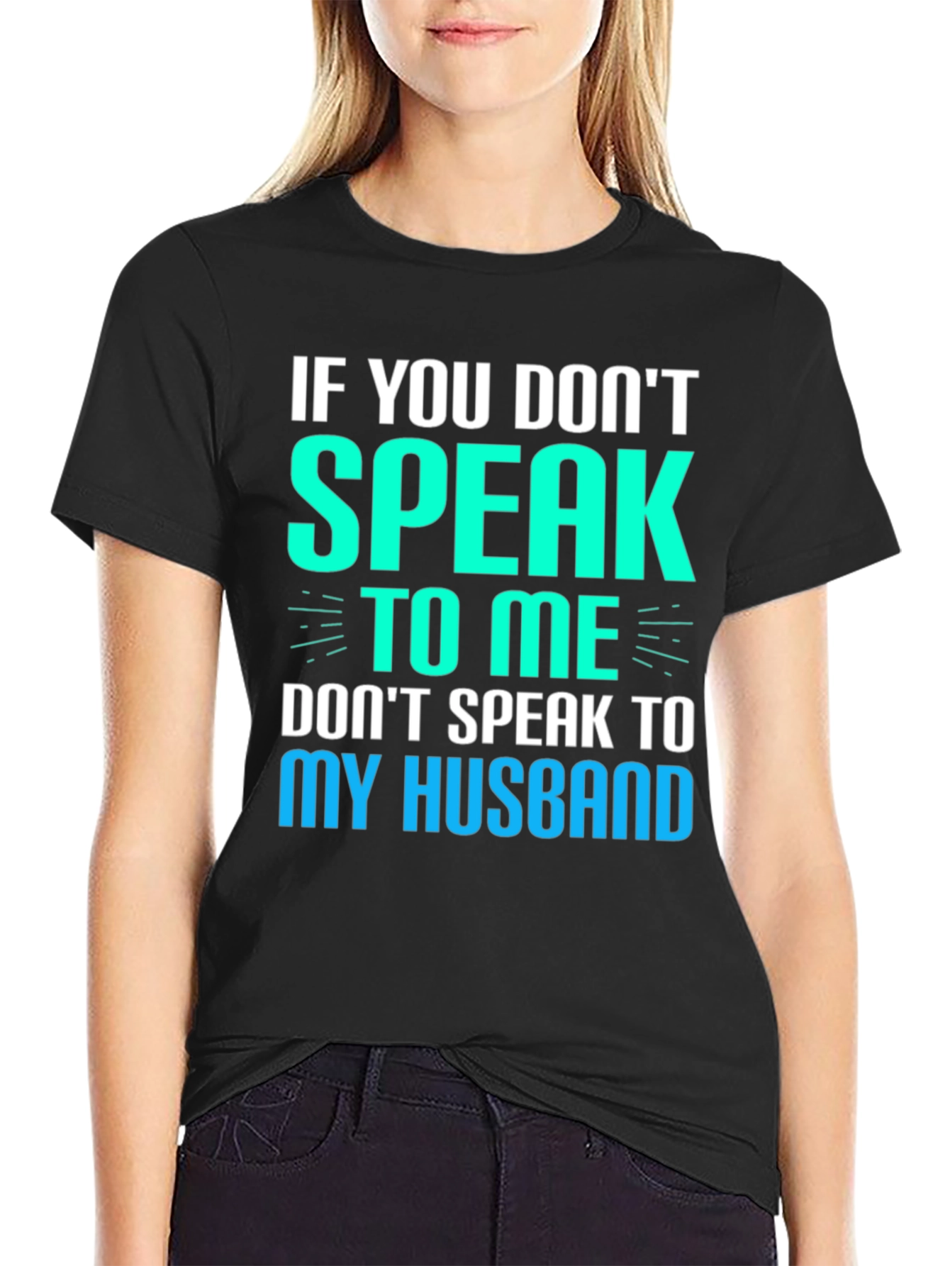 Black If You Don't Speak to Me Funny Graphic T-Shirt view 2