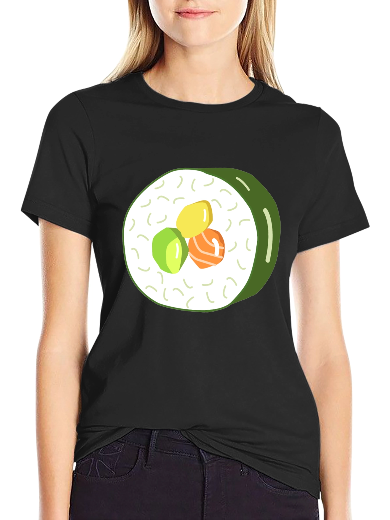 Black Sushi Roll Graphic Tee - Casual Comfort view 2