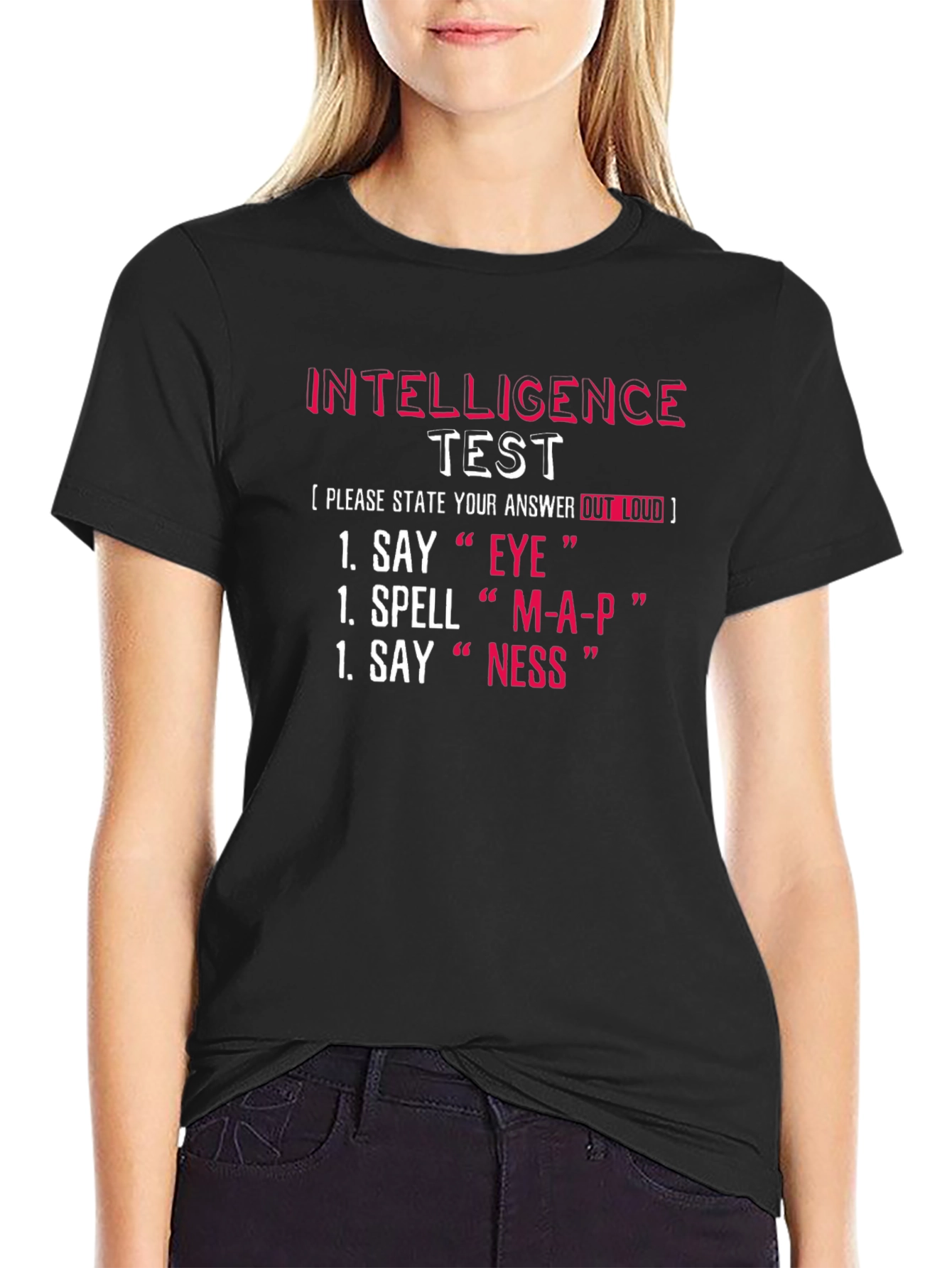 Black Intelligence Test T-Shirt Funny Brain Teaser Tee view 2