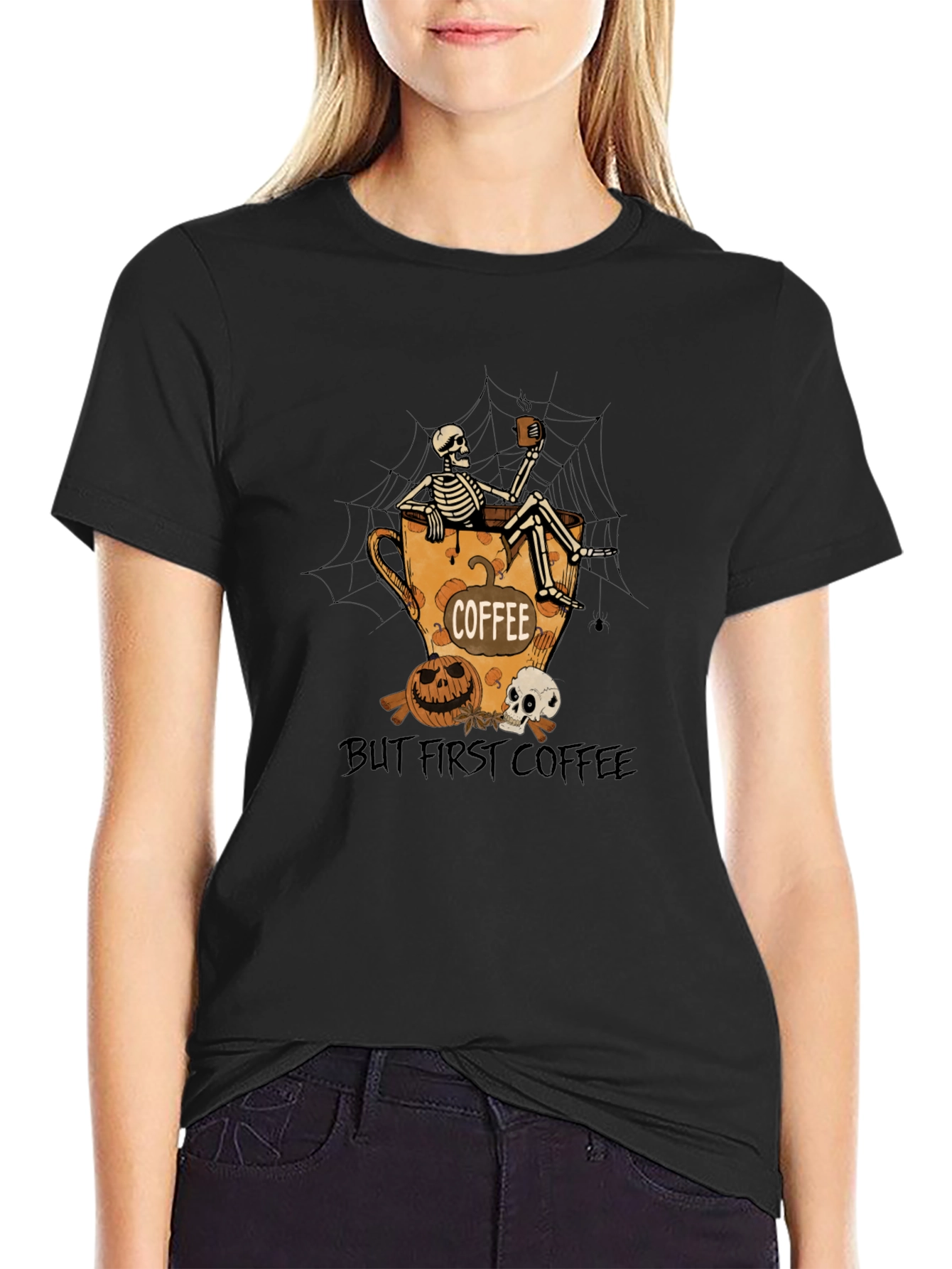 Black Coffee Skeleton T-Shirt - Halloween Edition view 2