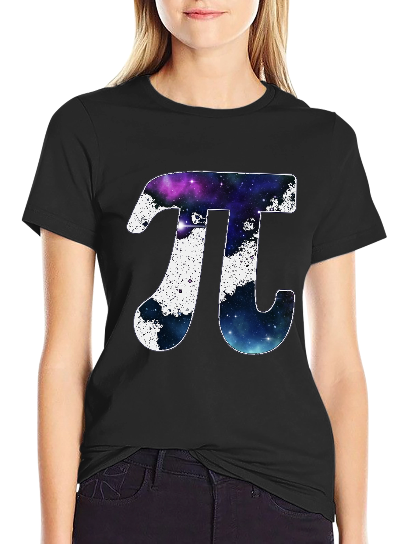 Black Cosmic Pi Symbol T-Shirt view 2