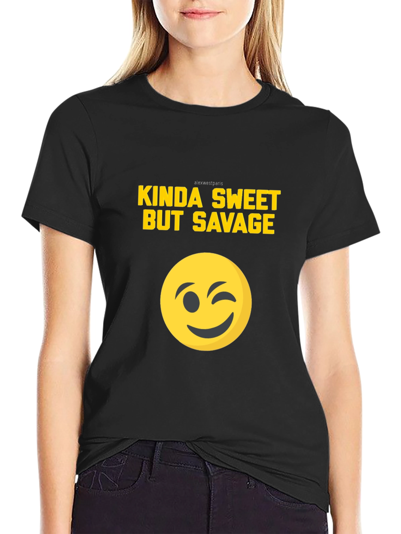 Black Kinda Sweet But Savage Graphic Tee - Black T-Shirt view 2