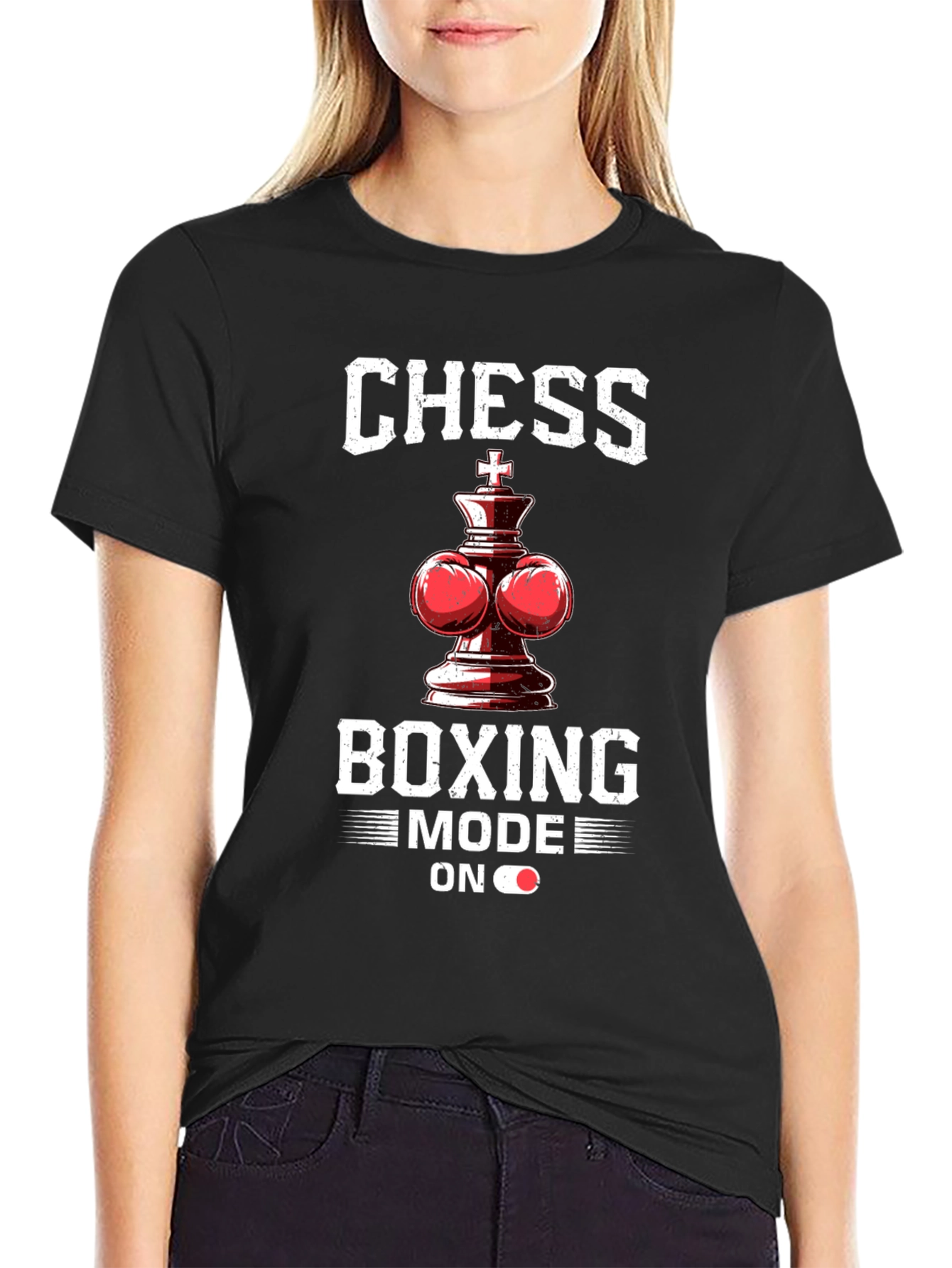 Black Chess Boxing Mode On T-Shirt - Unique Design view 2