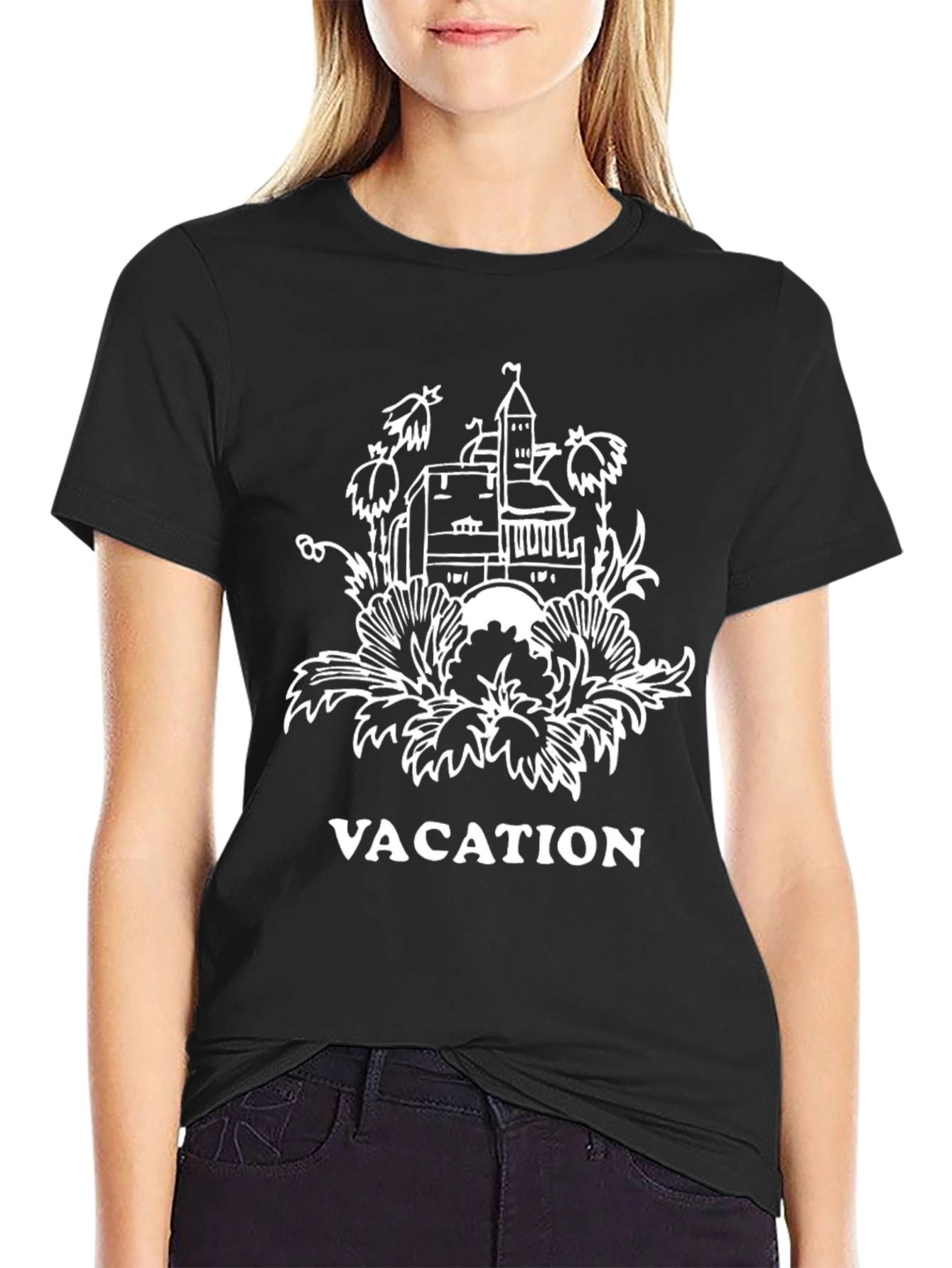 Black Vacation Graphic T-Shirt view 2