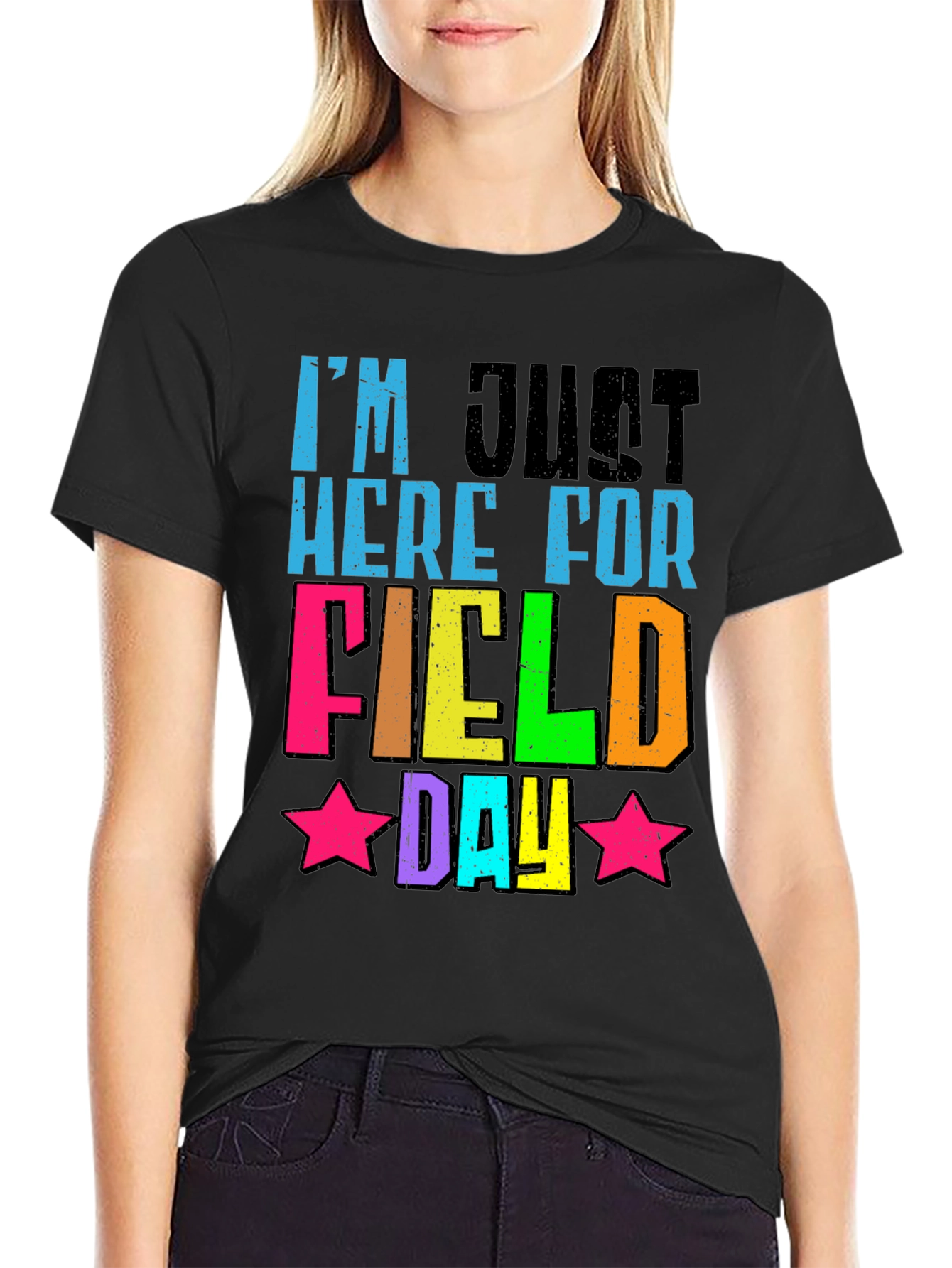 Black I'm Just Here for Field Day T-Shirt view 2