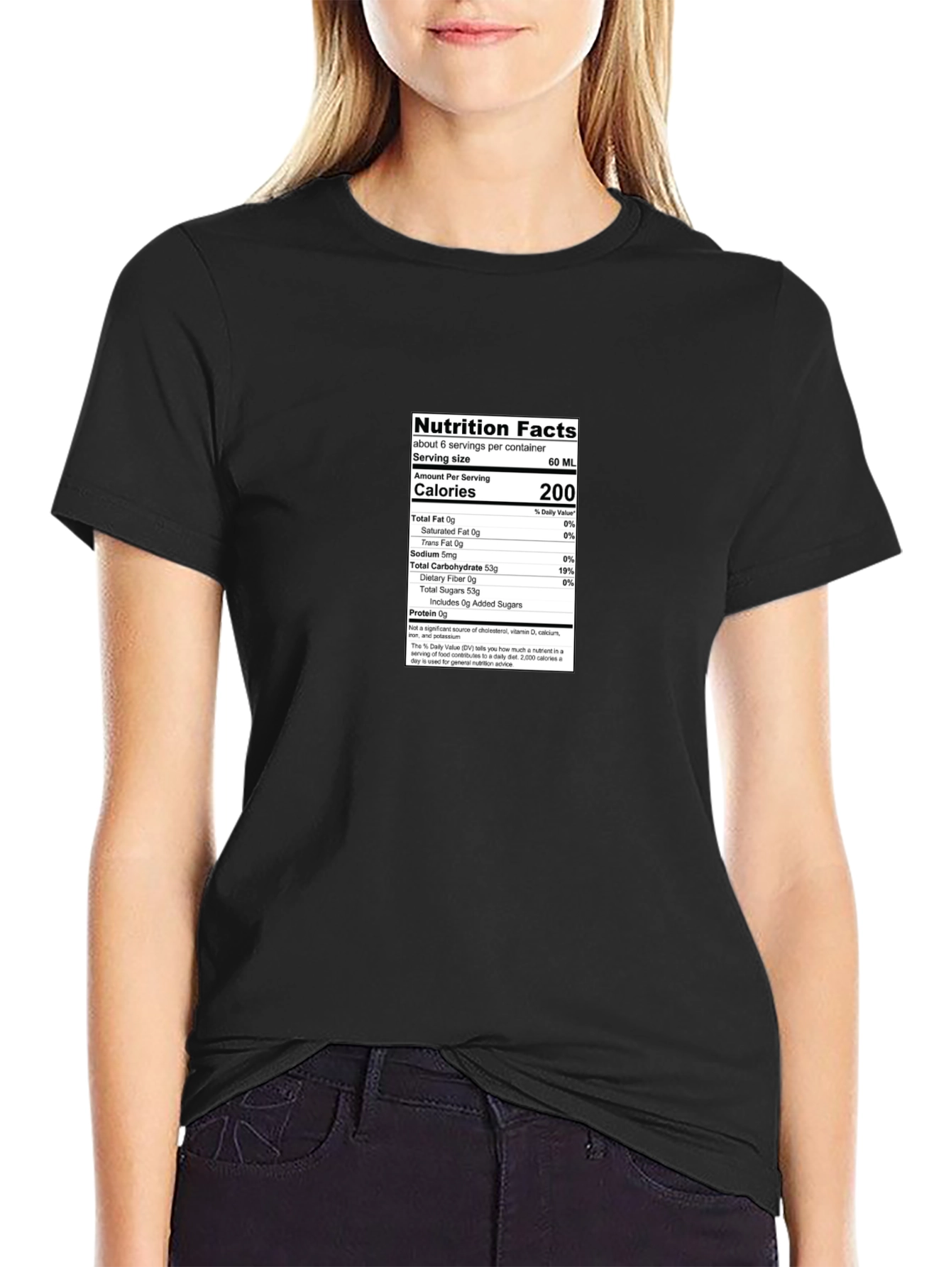 Black Nutrition Facts Black T-Shirt view 2