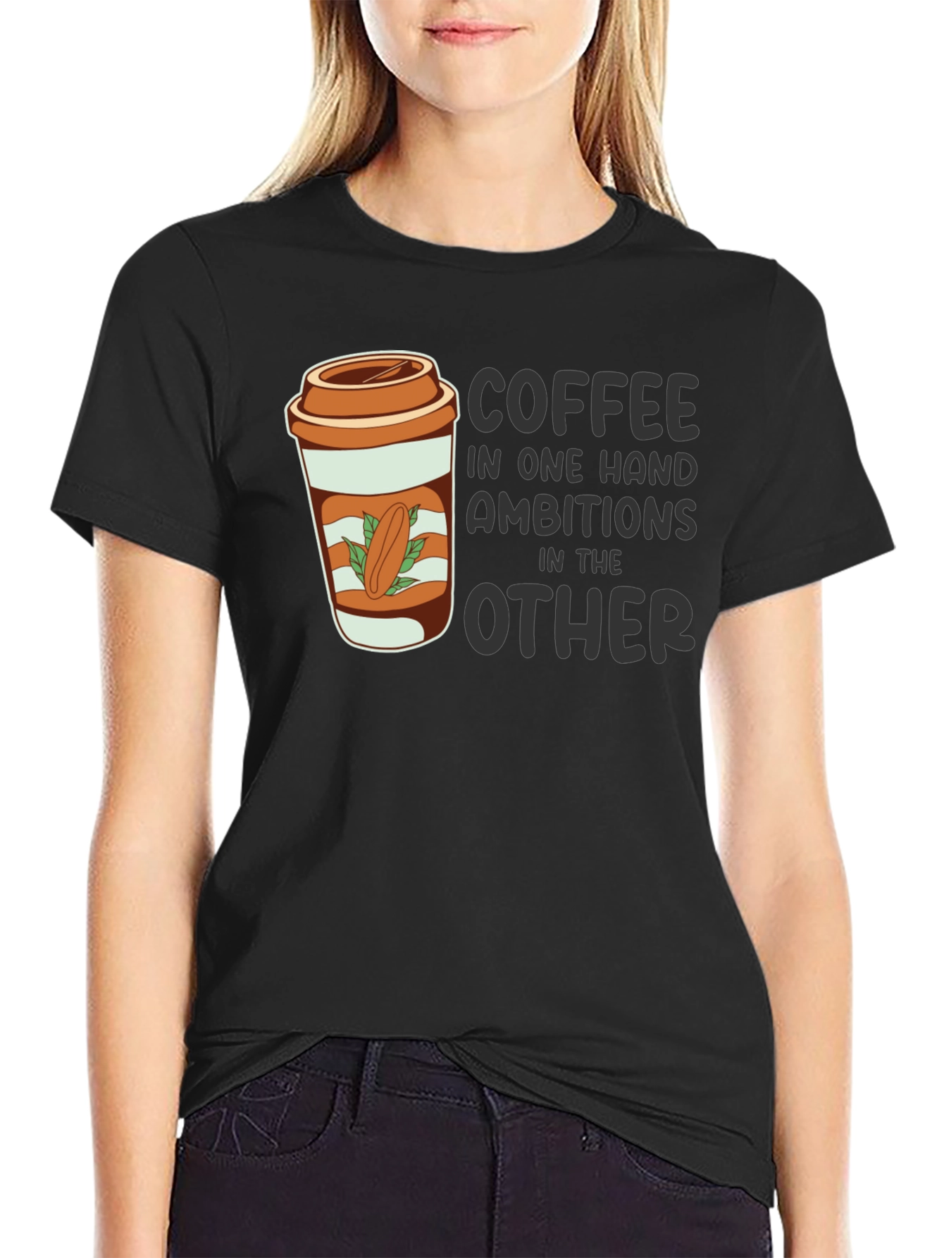 Black Coffee and Ambition Graphic T-Shirt view 2