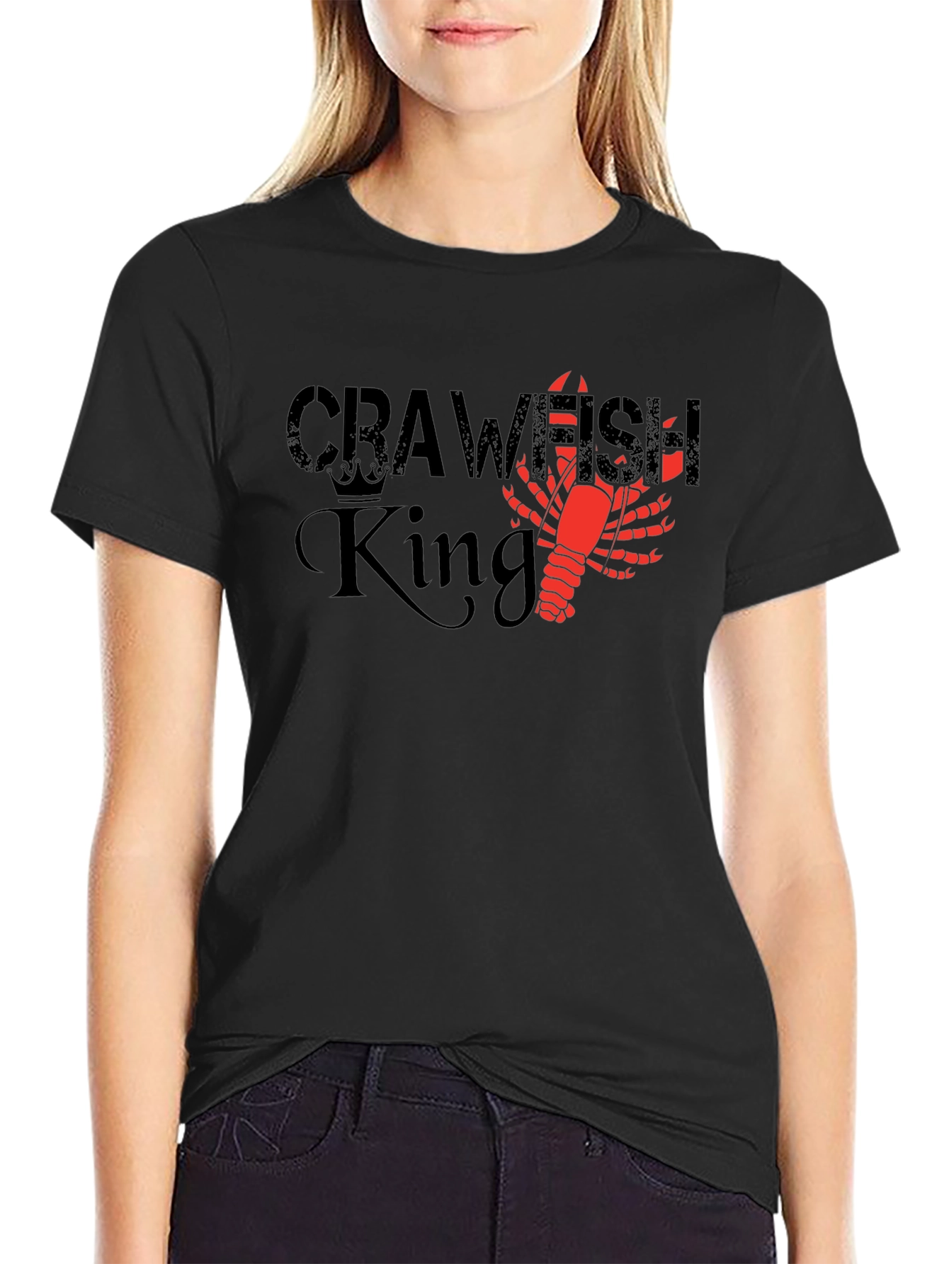 Black Crawfish King Graphic Tee - Louisiana Pride view 2