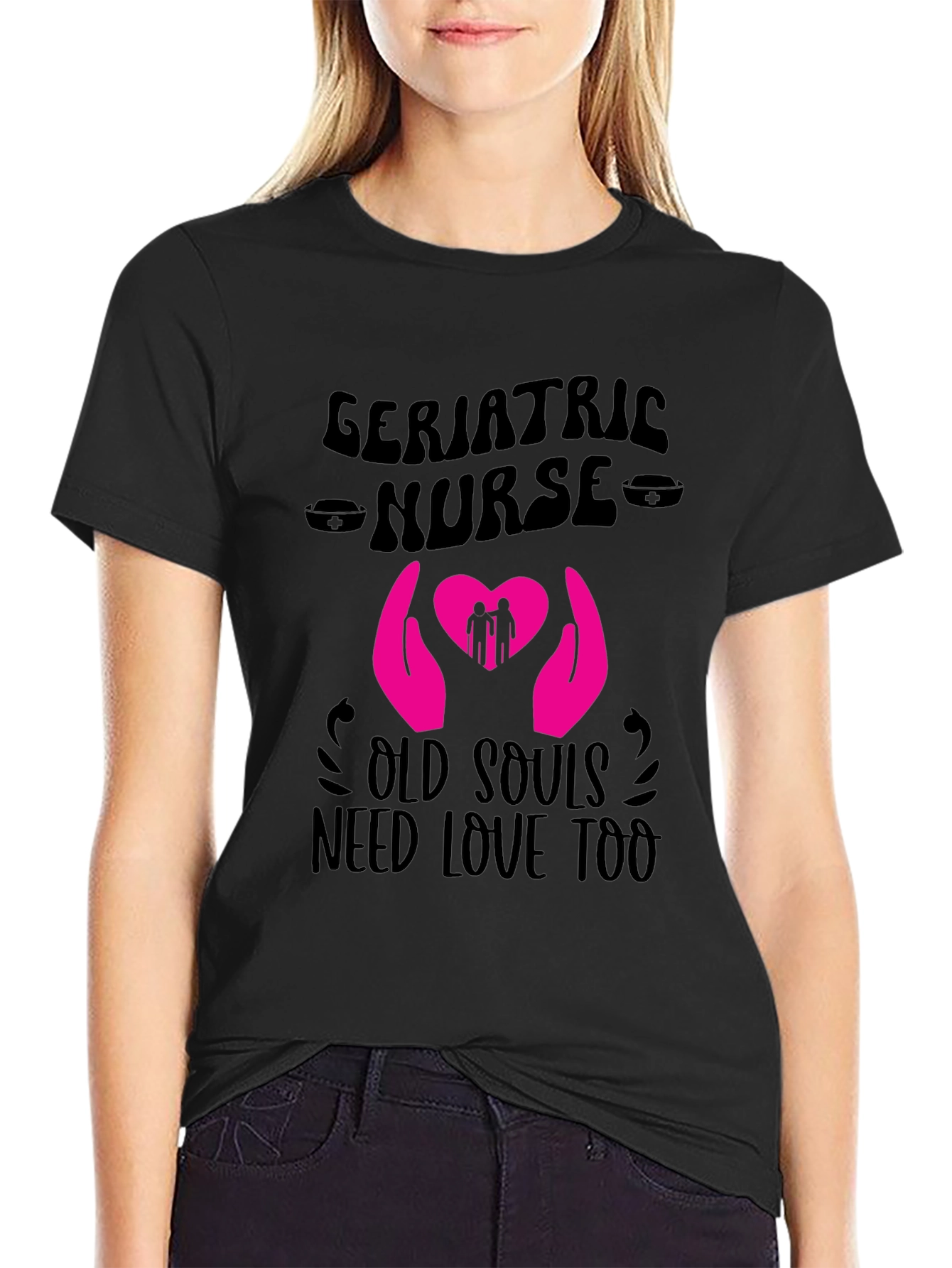 Black Geriatric Nurse Old Souls T-Shirt view 2