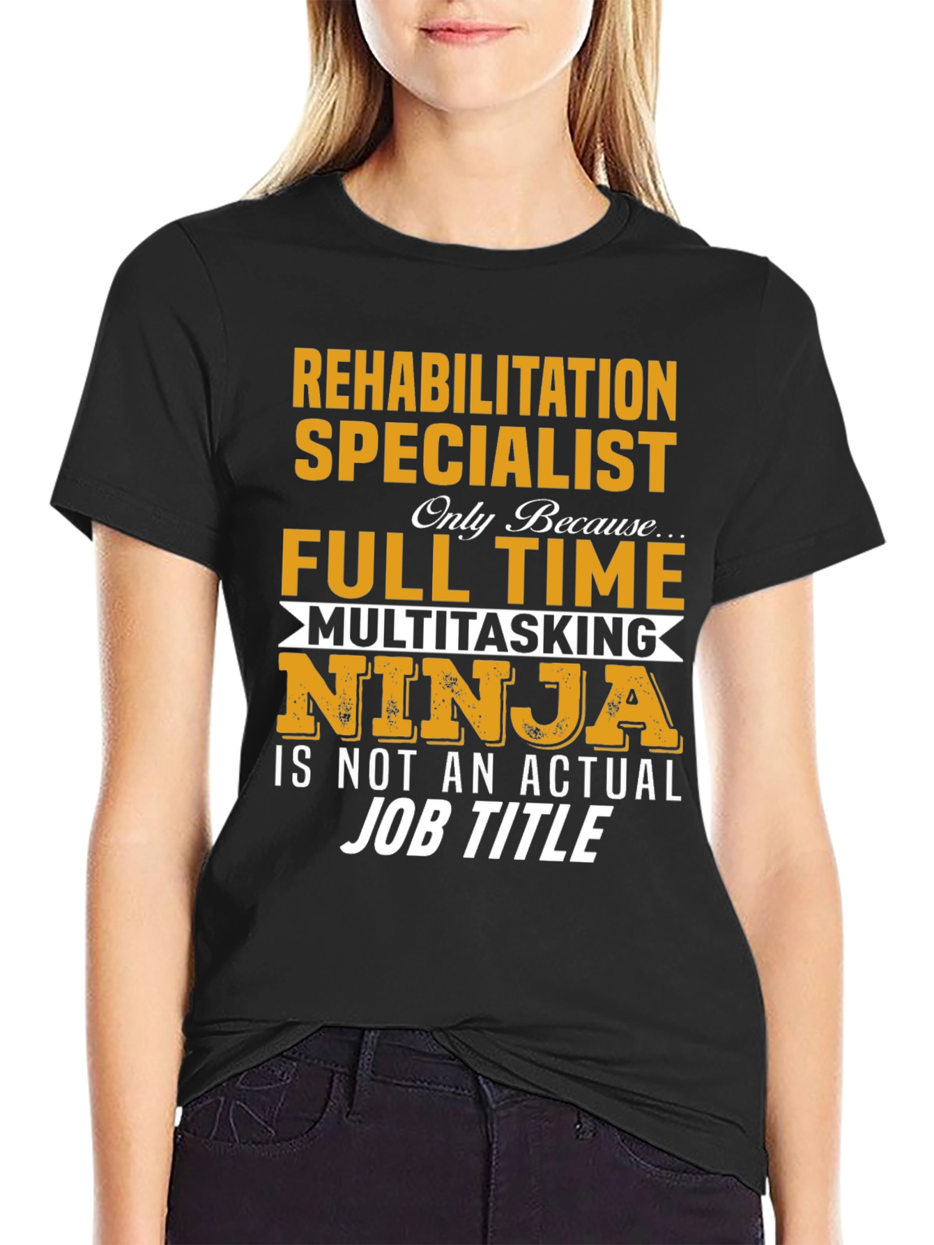 Black Rehabilitation Specialist T-Shirt view 2