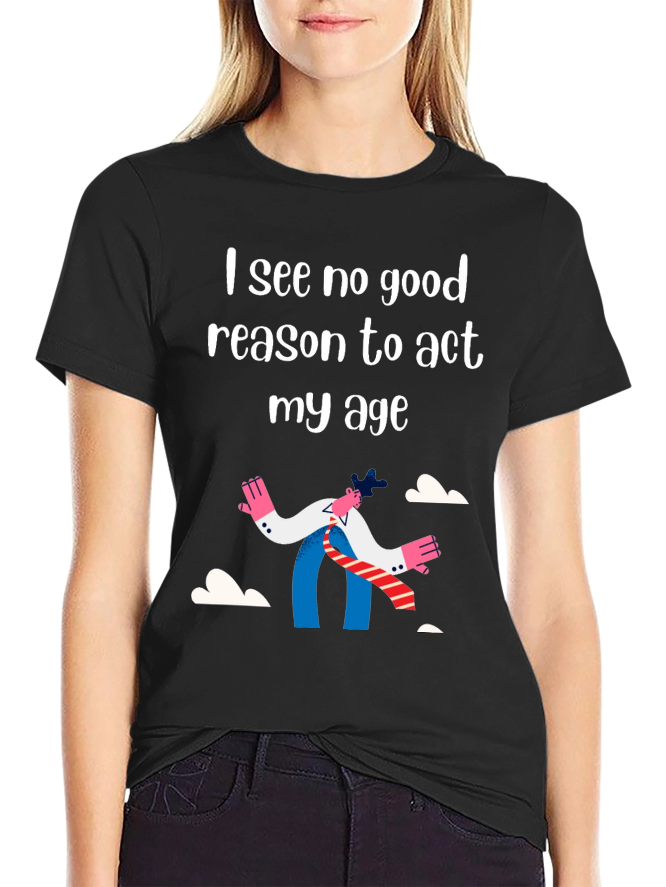 Black Funny "I See No Good Reason" T-Shirt view 2