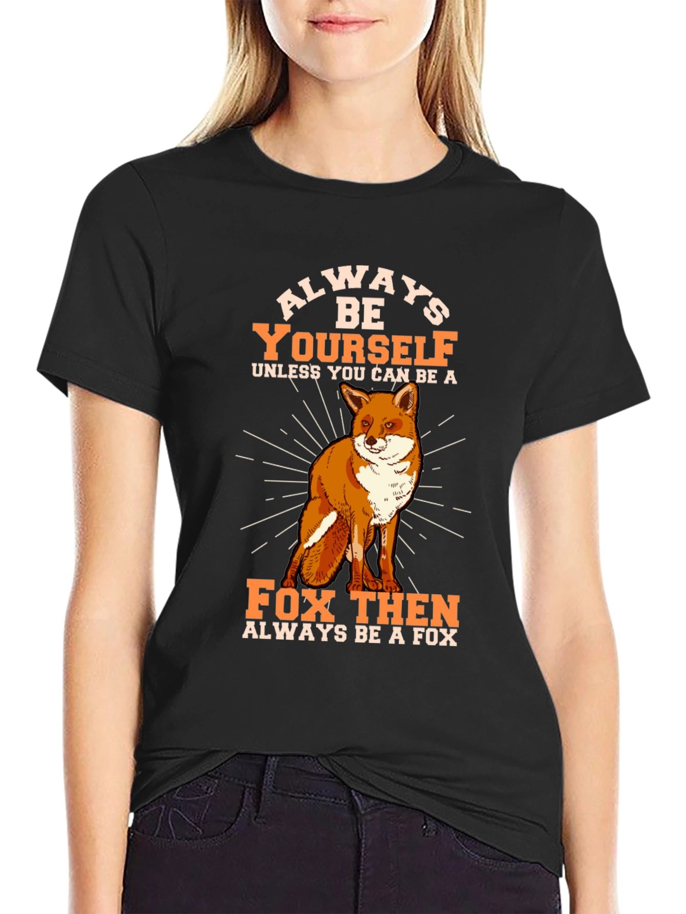 Black Always Be Yourself Fox Graphic Tee - Black view 2