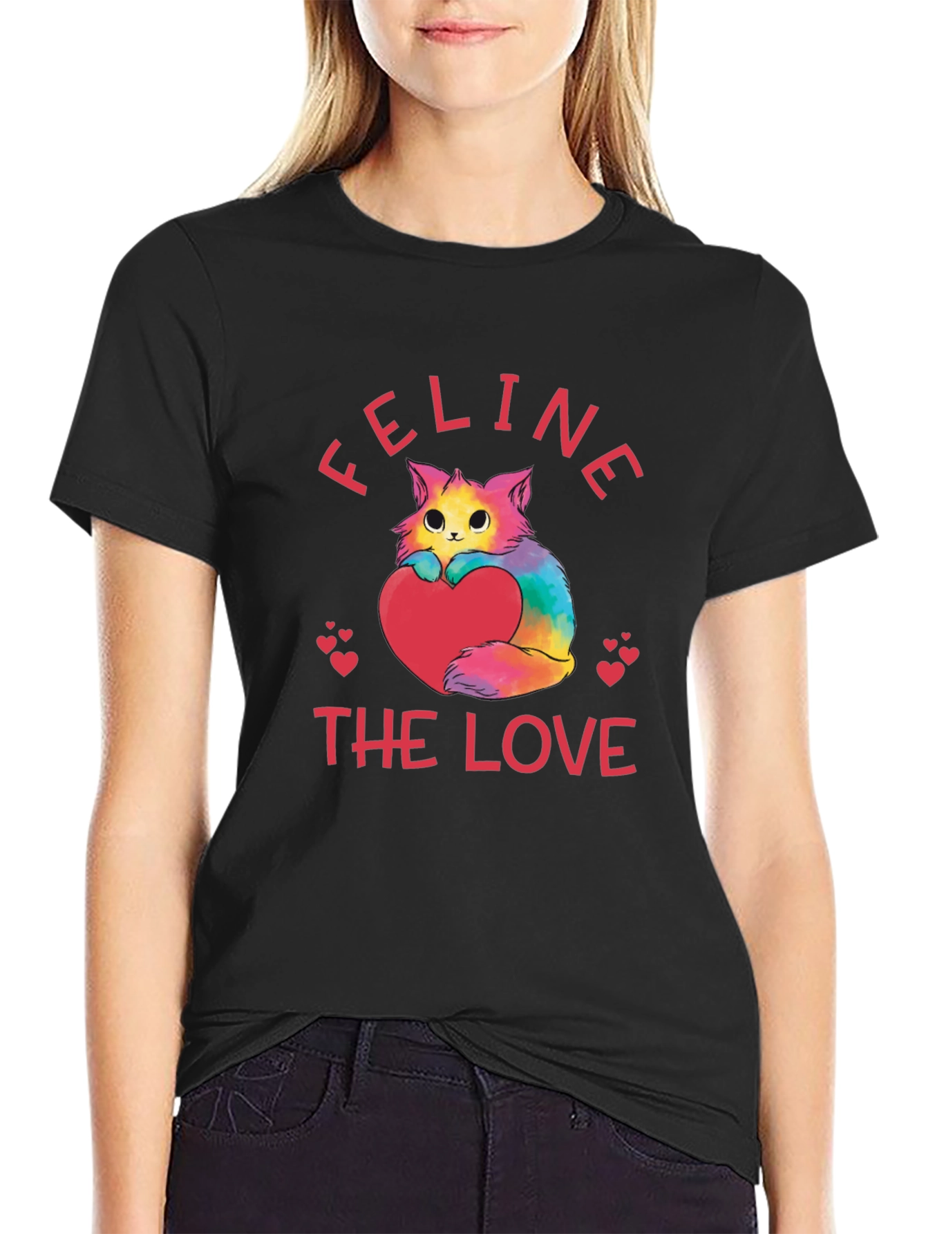 Black Feline The Love Graphic T-Shirt view 2