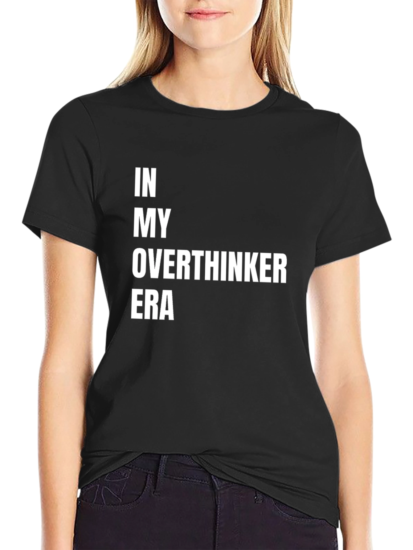 Black In My Overthinker Era Black Tee view 2
