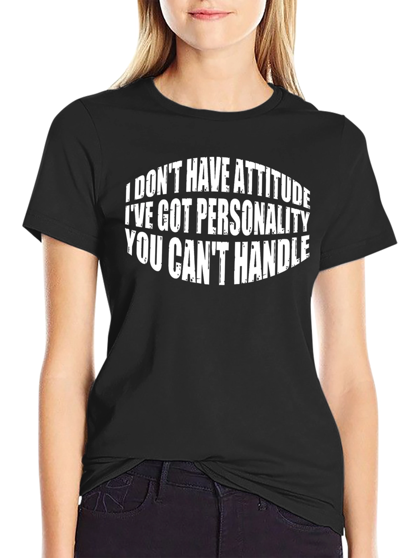 Black Funny Personality T-Shirt, Sarcastic Tee for Men view 2