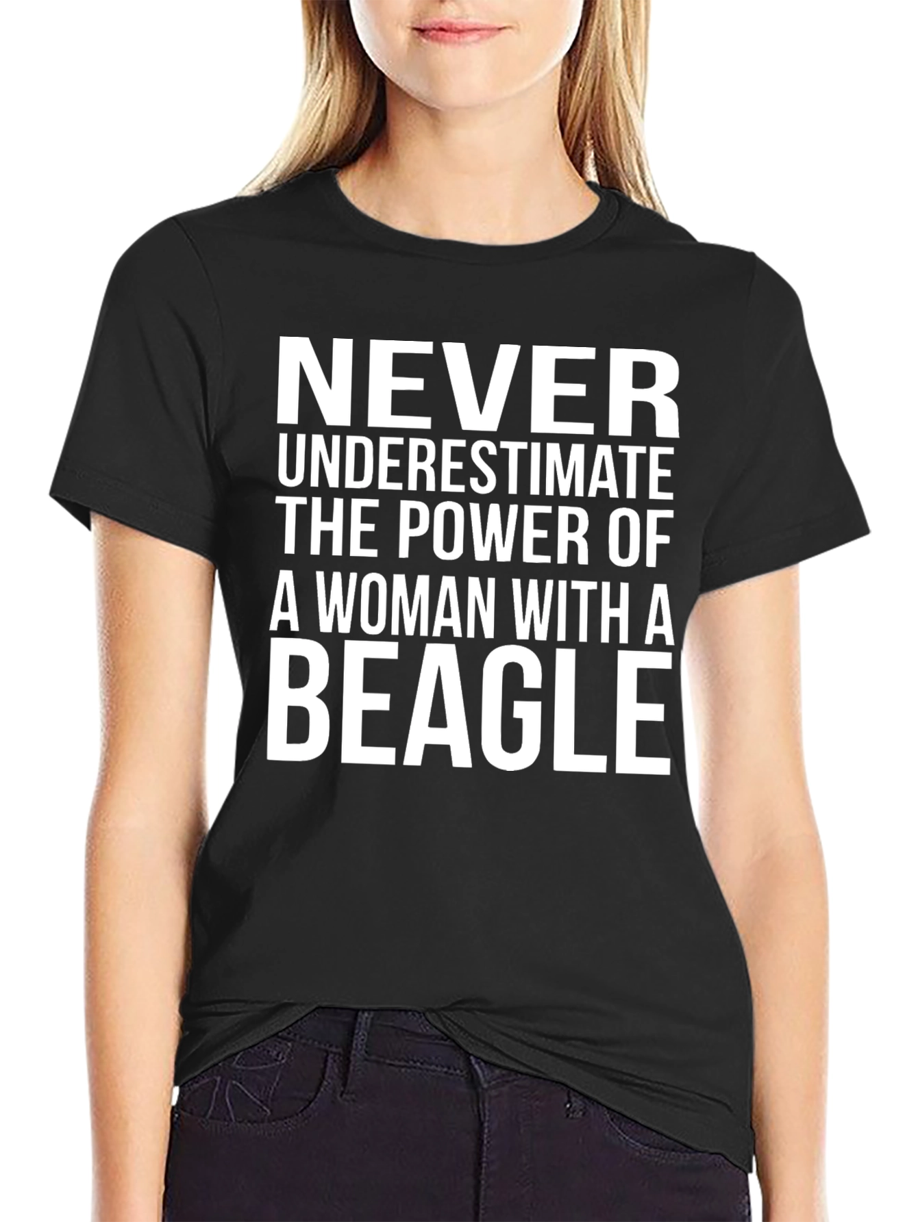 Black Beagle Woman's Power Graphic Tee view 2