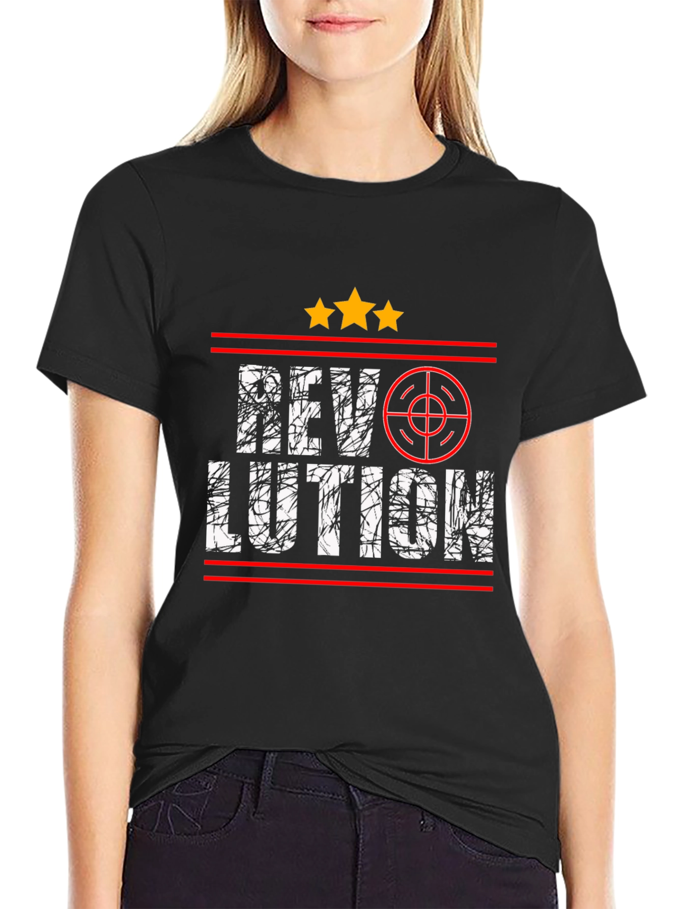 Black Revolution Graphic Tee - Stylish Black T-Shirt for Everyday Wear view 2