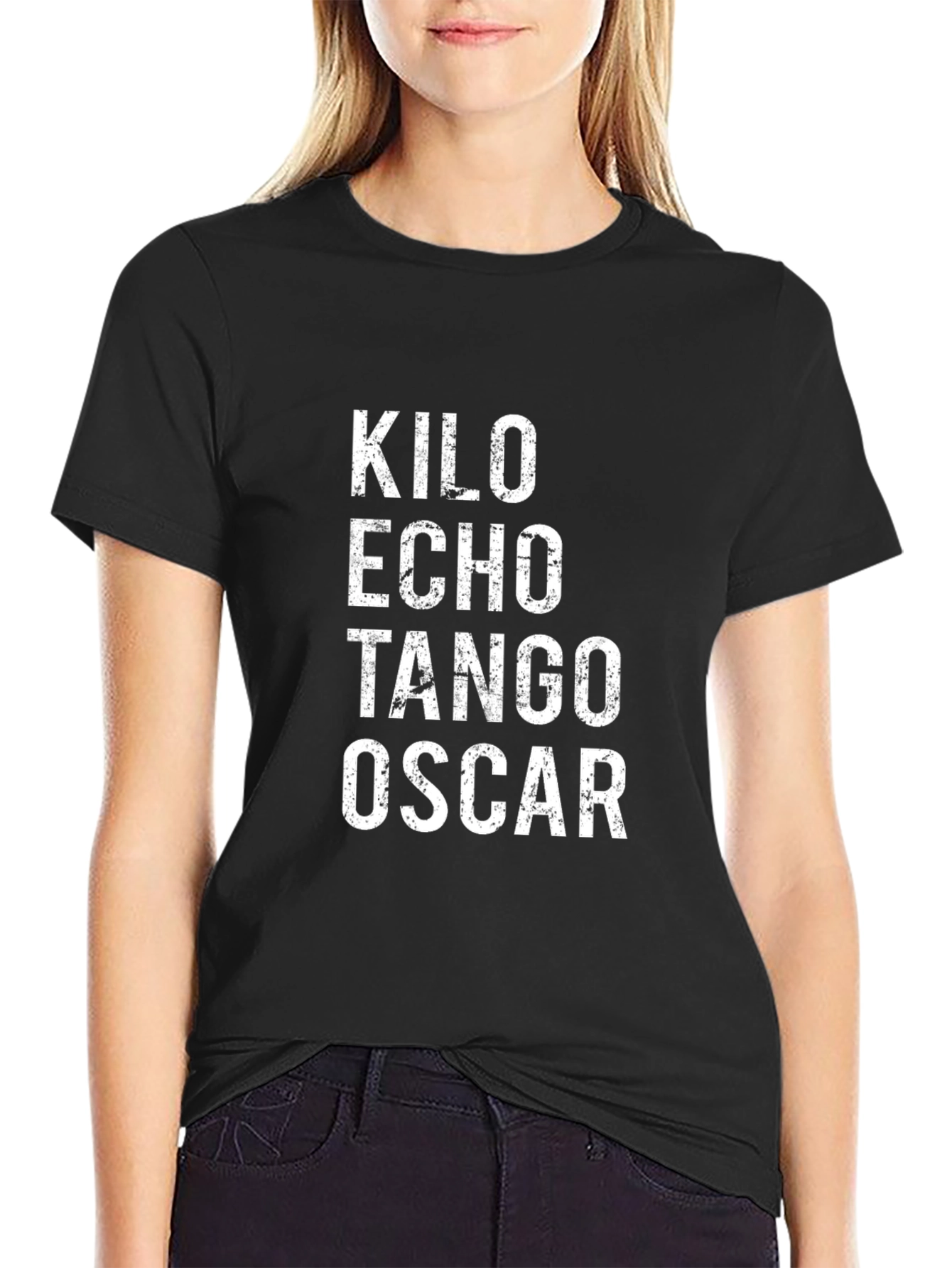 Black Kilo Echo Tango Oscar T-Shirt - Mens Black Novelty Tee view 2