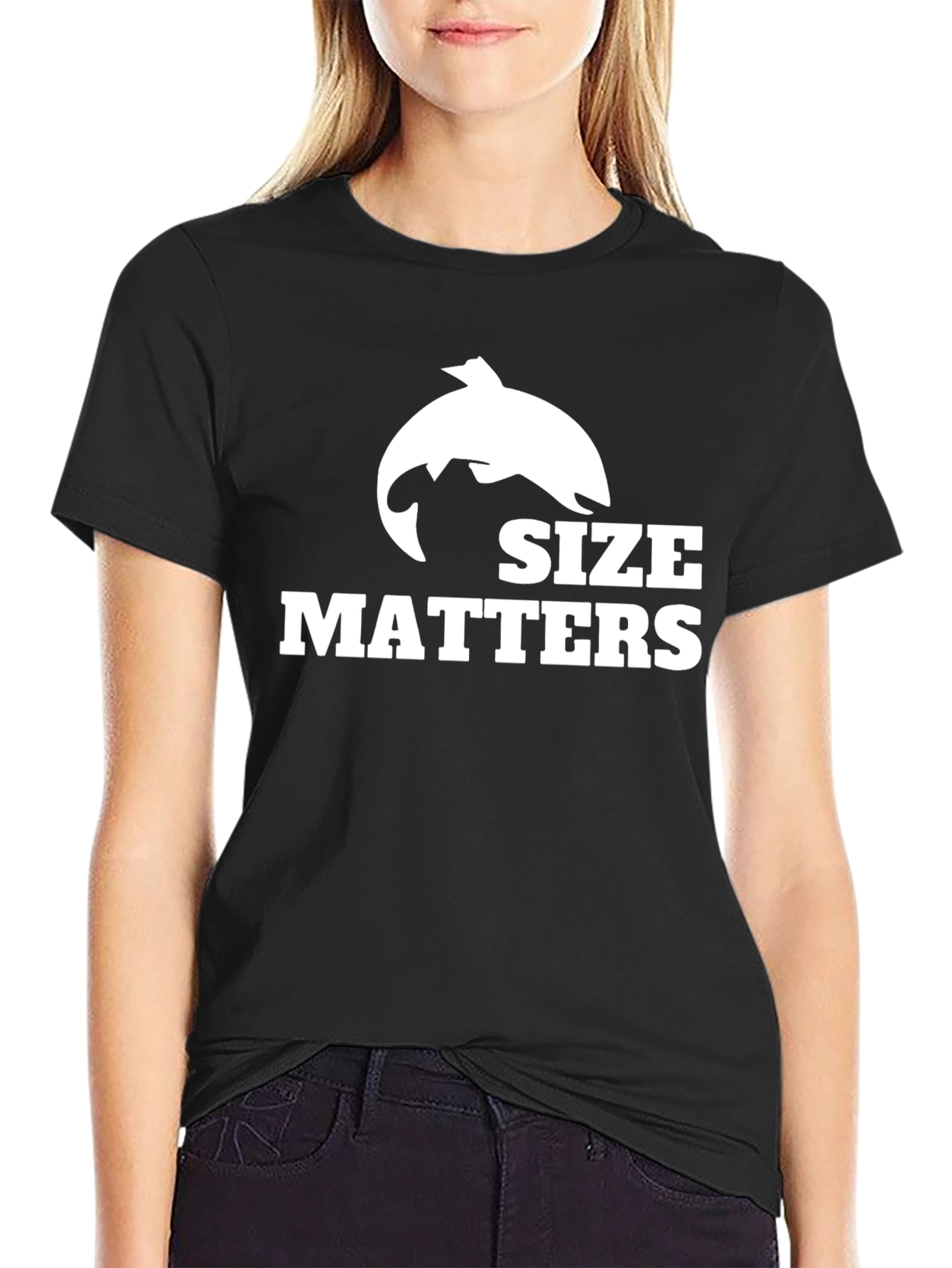 Black Size Matters Fishing T-Shirt - Black view 2