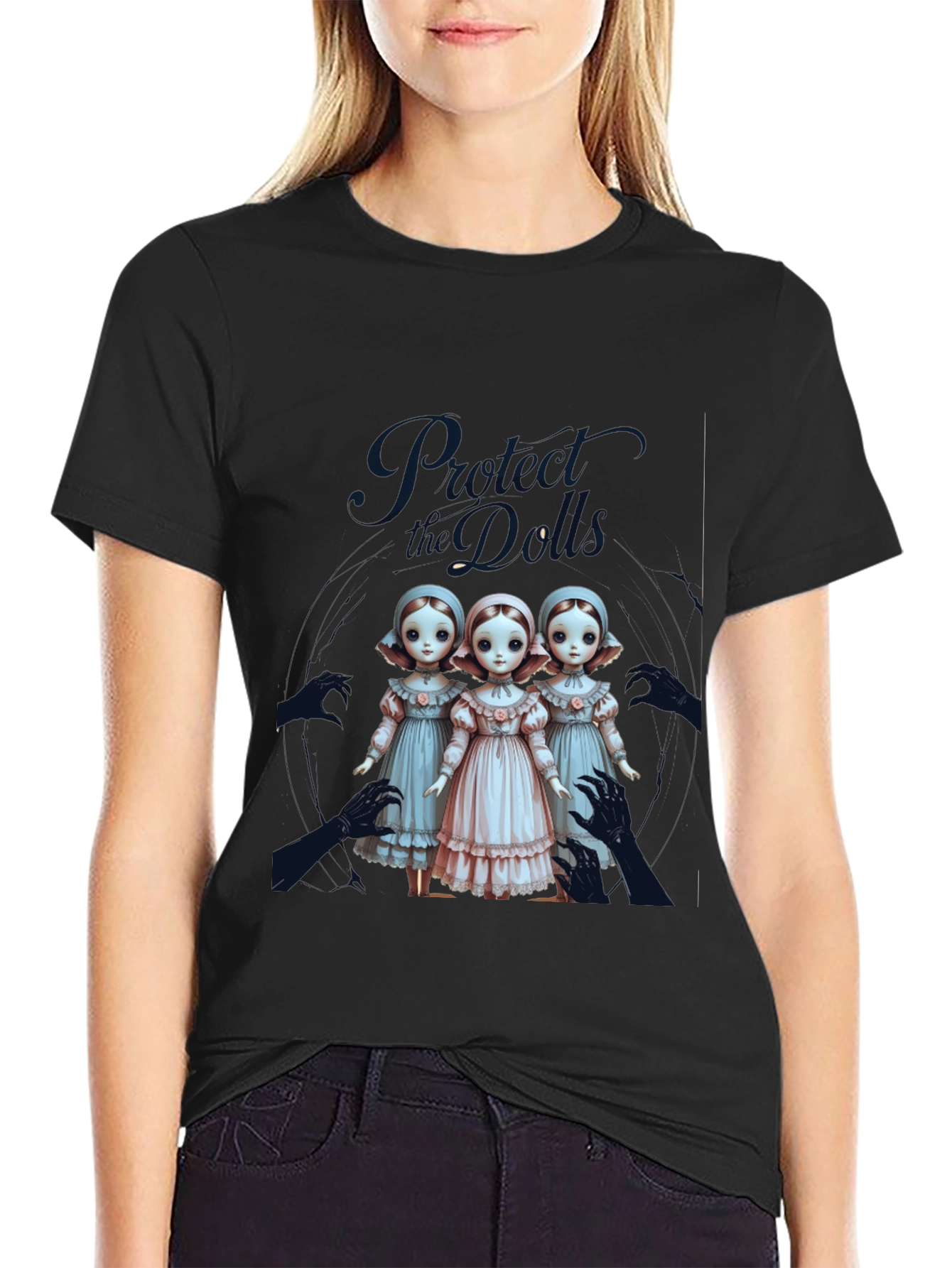 Black Protect the Dolls Graphic Tee view 2