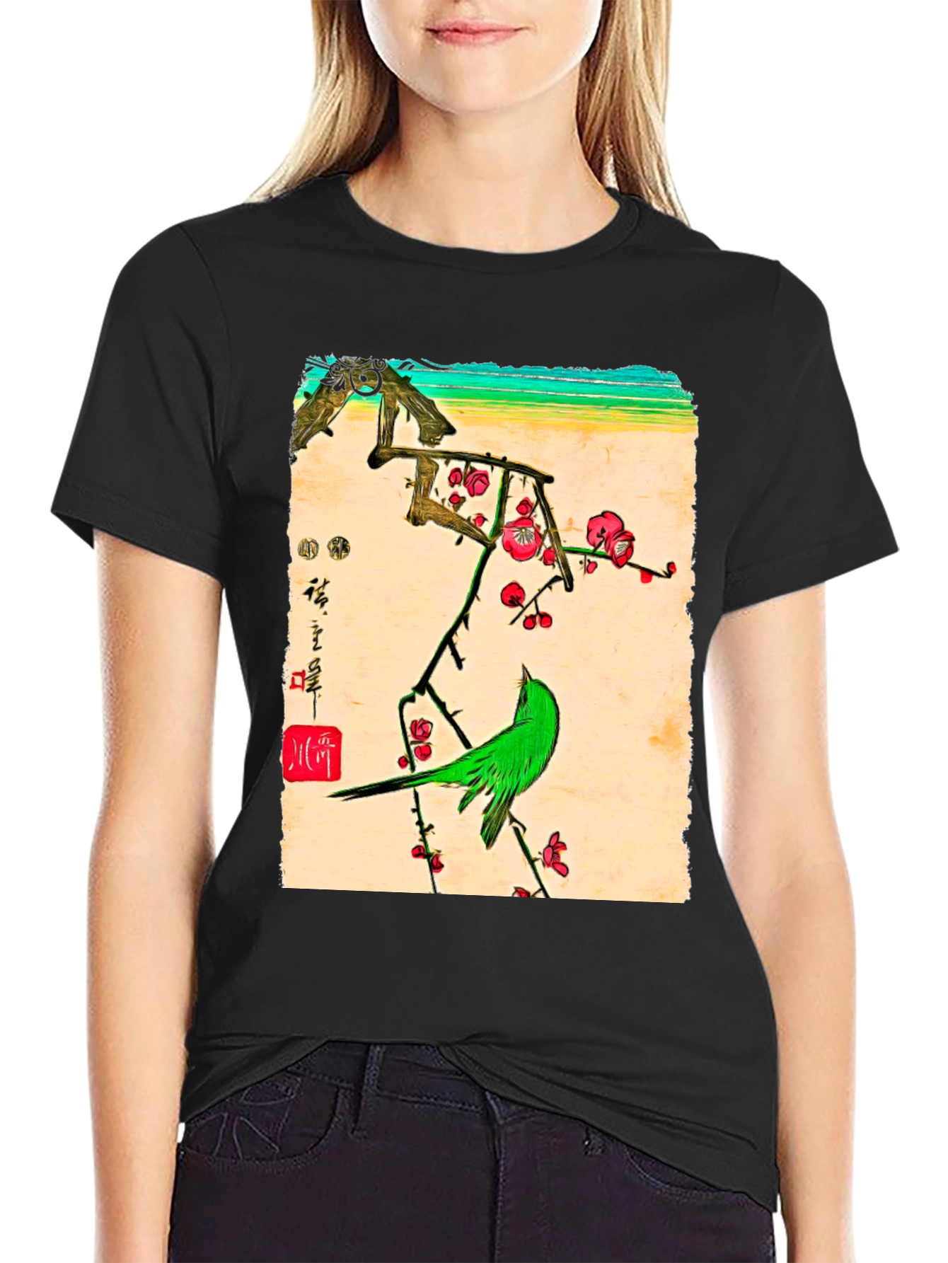 Black Bird & Blossom Graphic Tee view 2