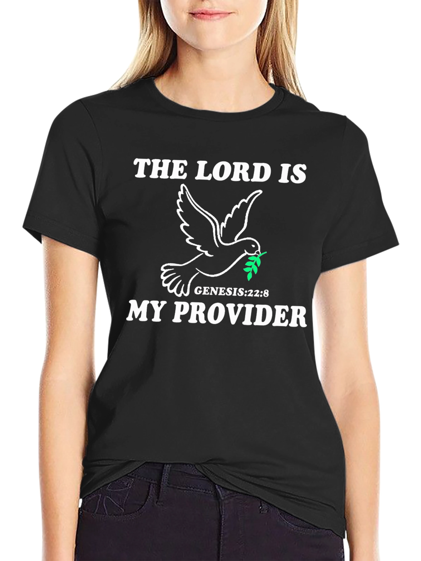 Black The Lord Is My Provider Graphic T-Shirt view 2