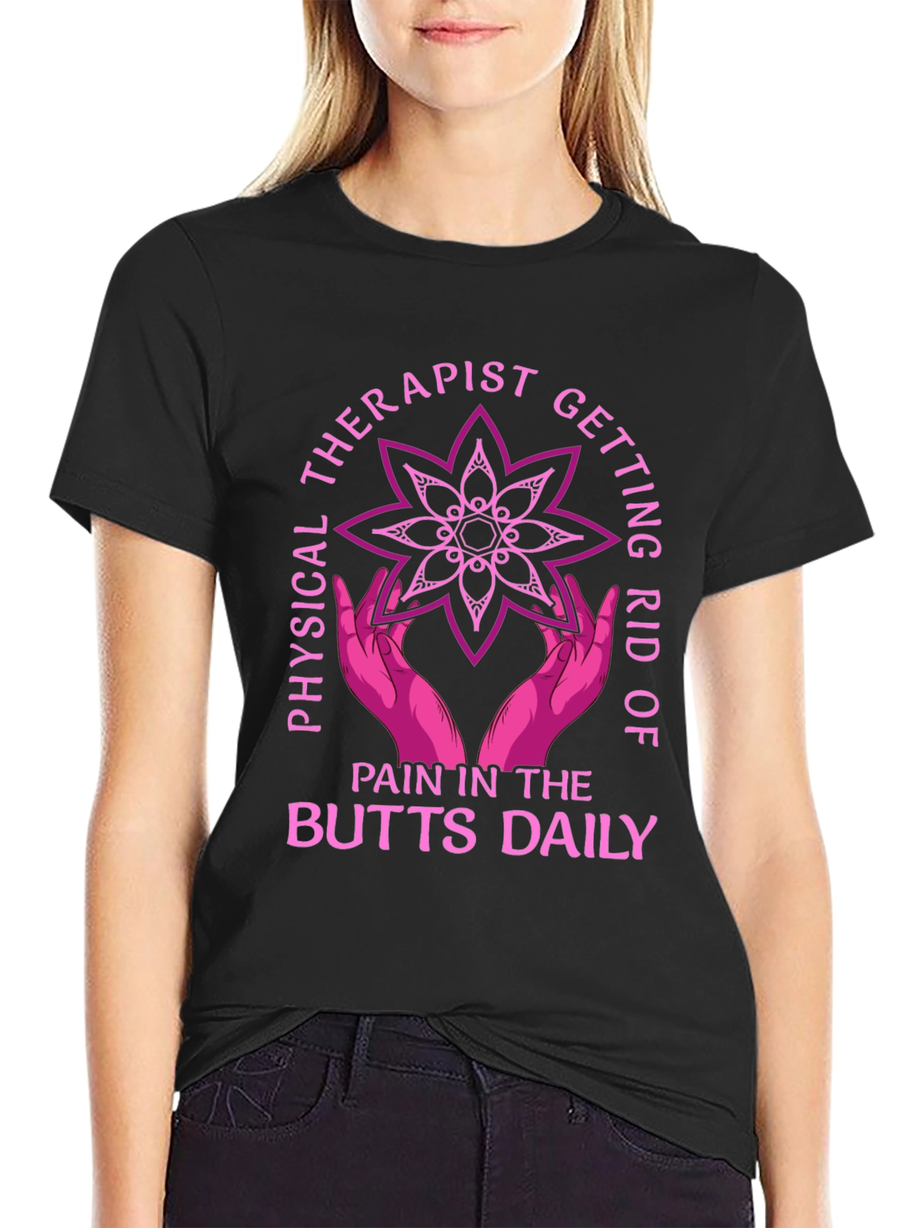 Black Physical Therapist Humor T-Shirt view 2