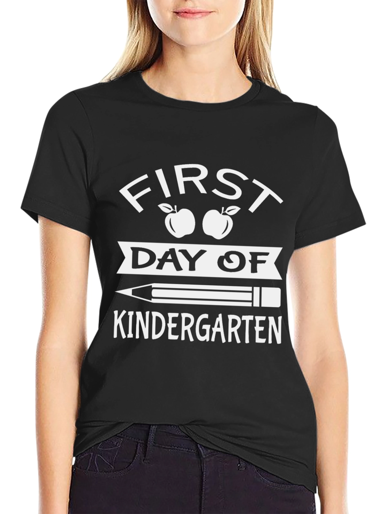 Black First Day of Kindergarten T-Shirt view 2