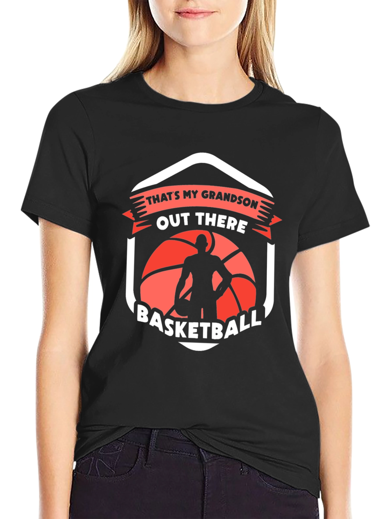 Black That's My Grandson Basketball T-Shirt view 2