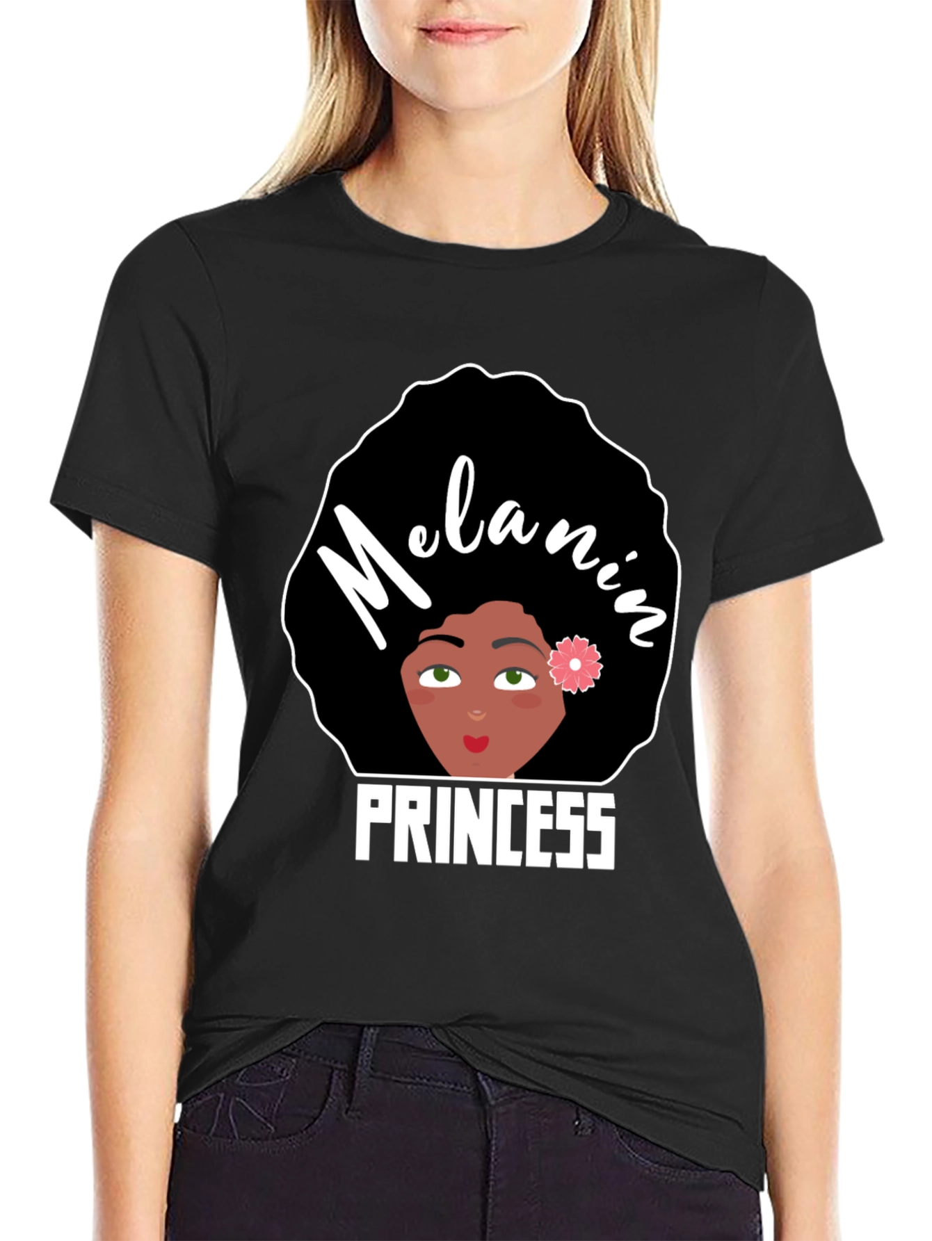 Black Melanin Princess Graphic Tee - Black Pride view 2