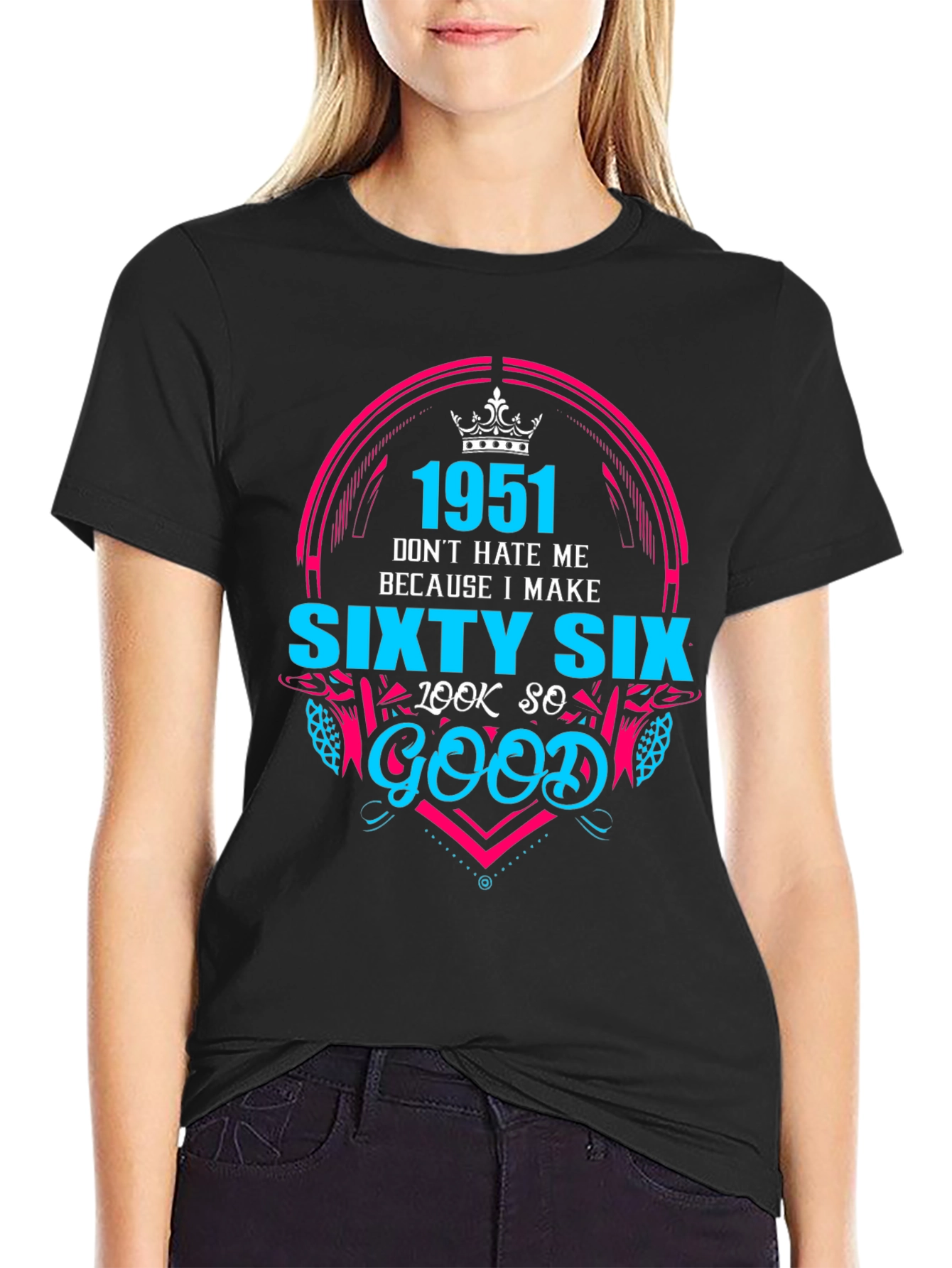 Black 1951 Sixty Six Look So Good T-Shirt view 2