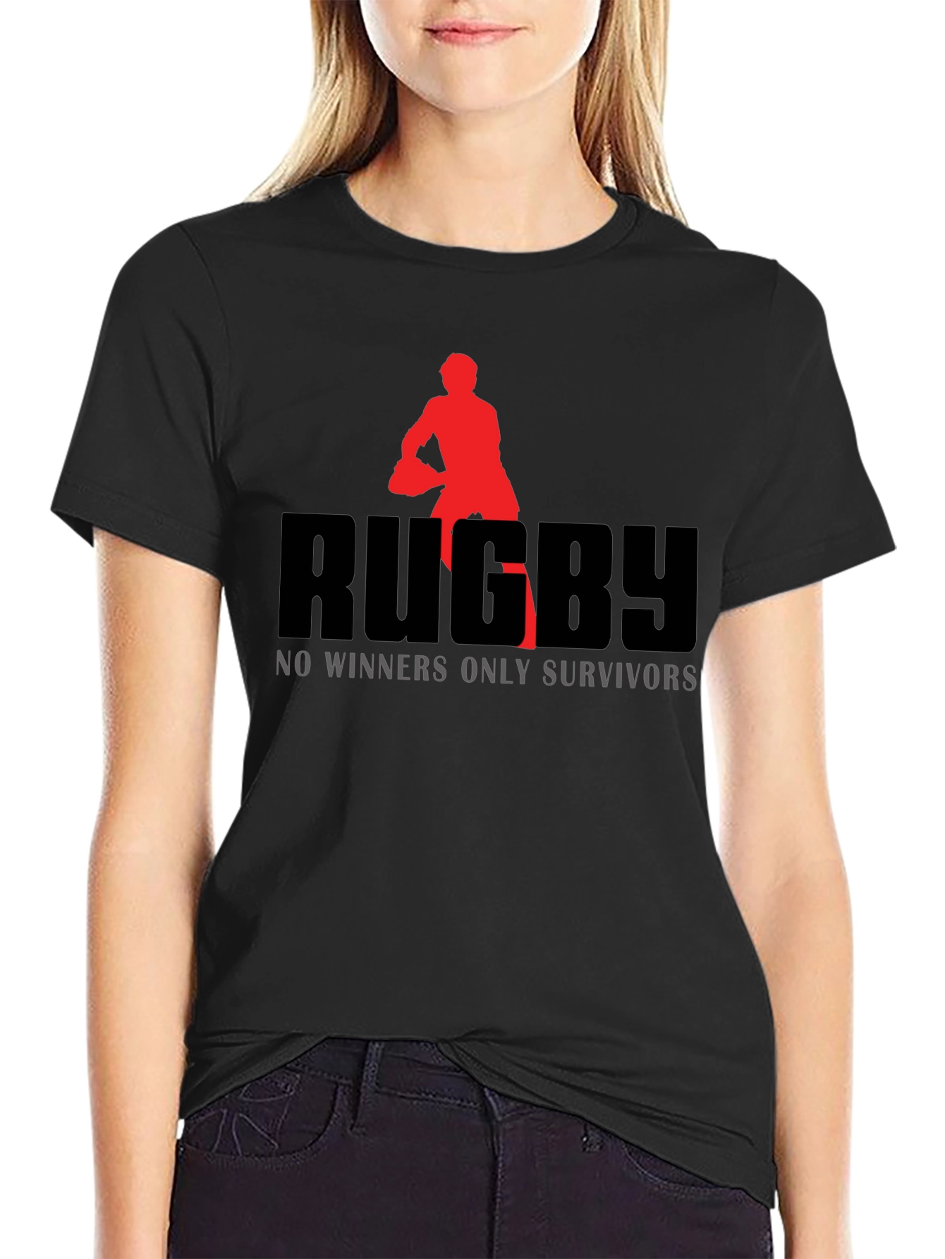 Black Rugby Survivor T-Shirt view 2
