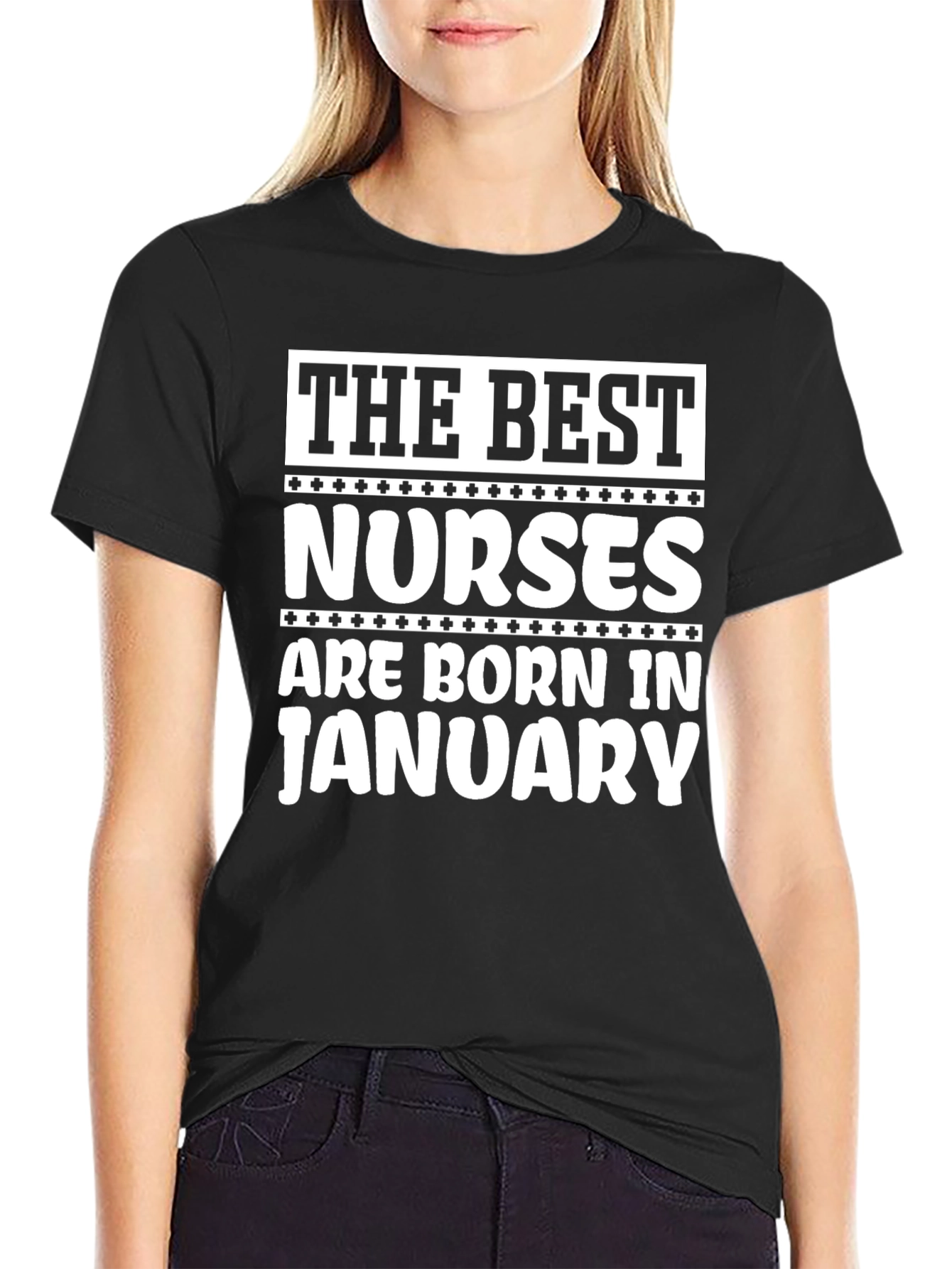 Black The Best Nurses Are Born In January T-Shirt view 2