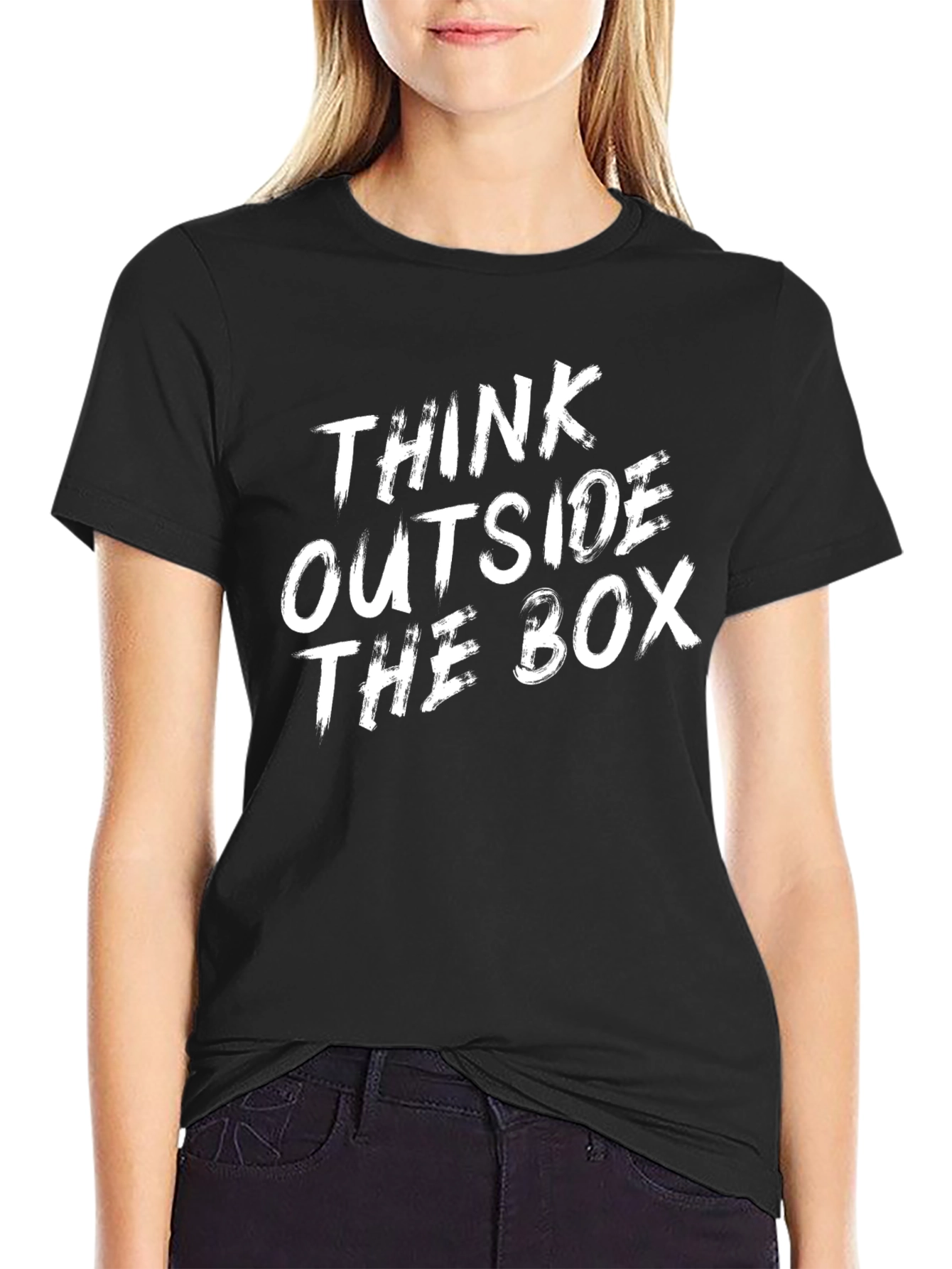 Black Think Outside the Box Graphic Tee view 2