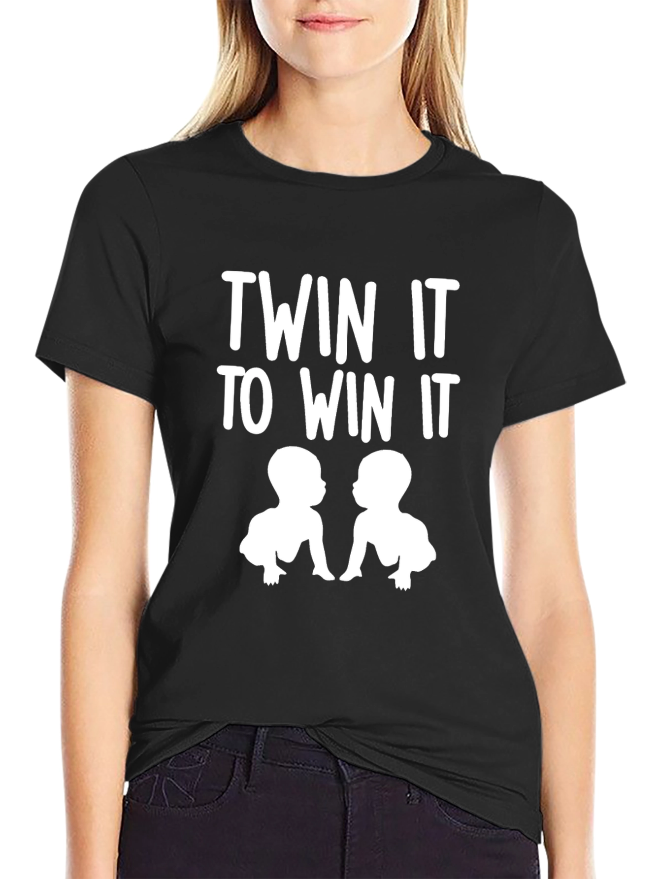 Black Twin It to Win It - Funny Twins Baby T-Shirt view 2