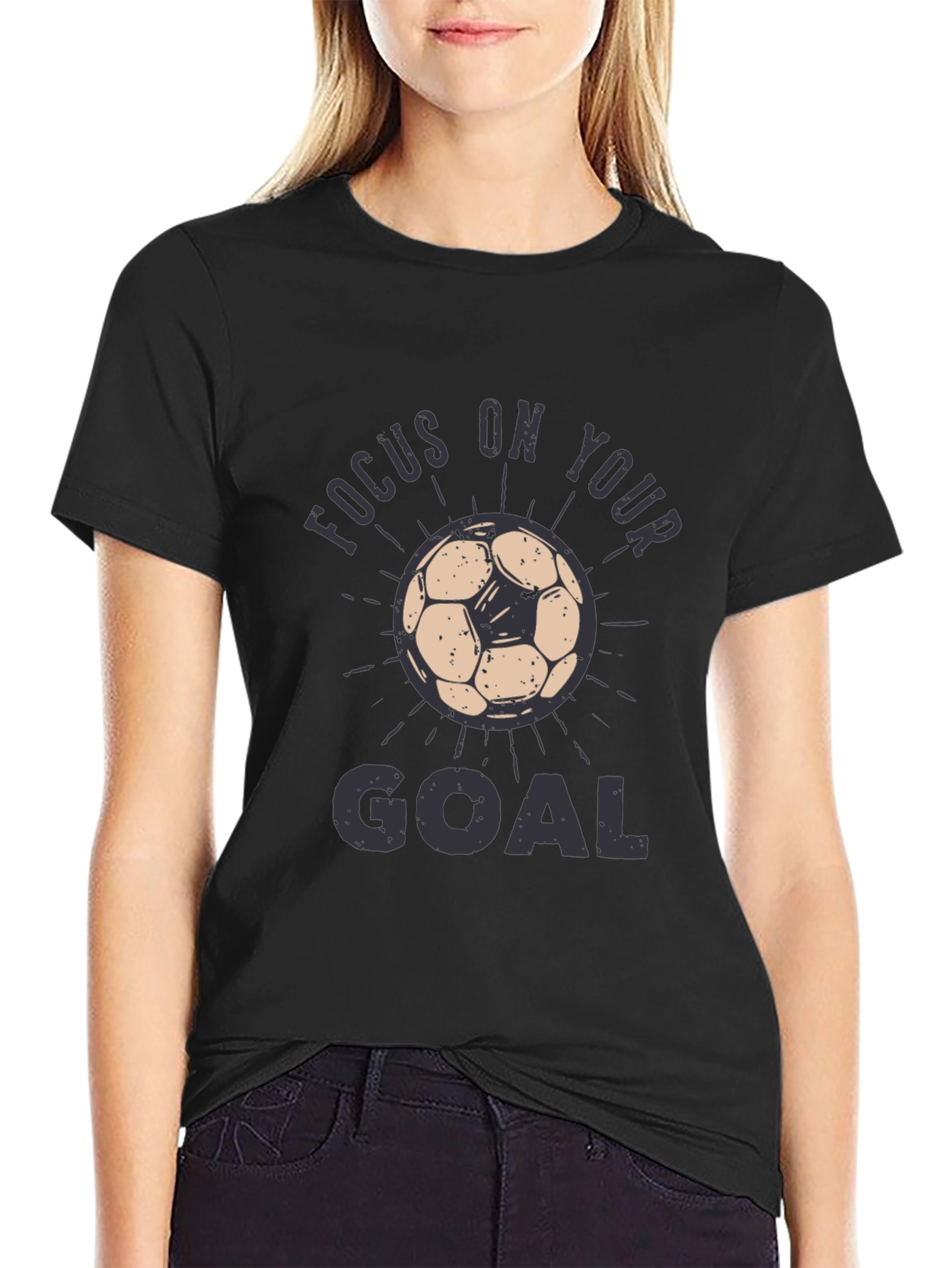 Black Focus On Your Goal Black Graphic Tee view 2