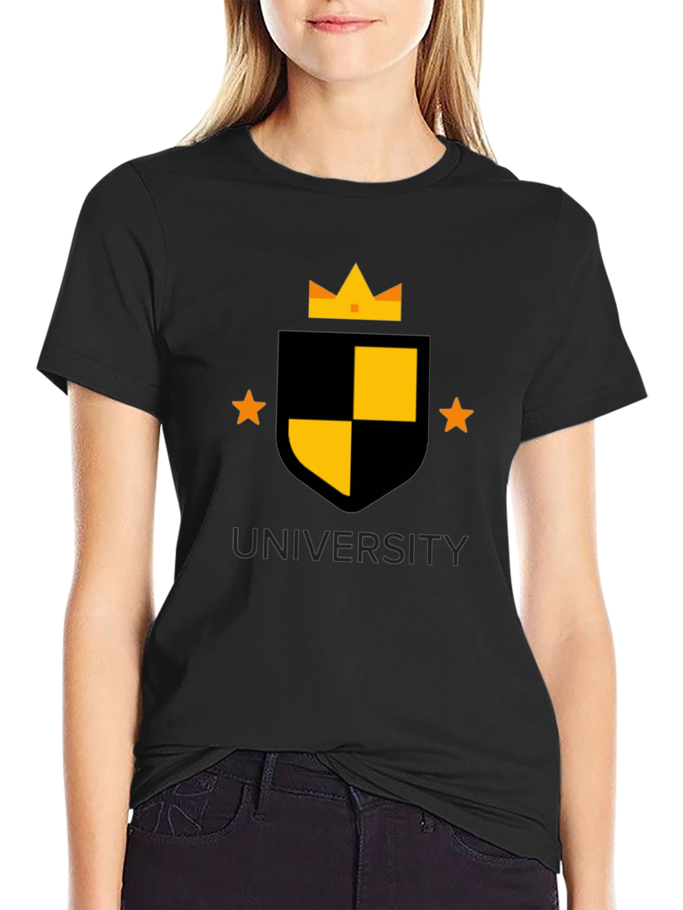Black University Crest Graphic Tee - Black view 2