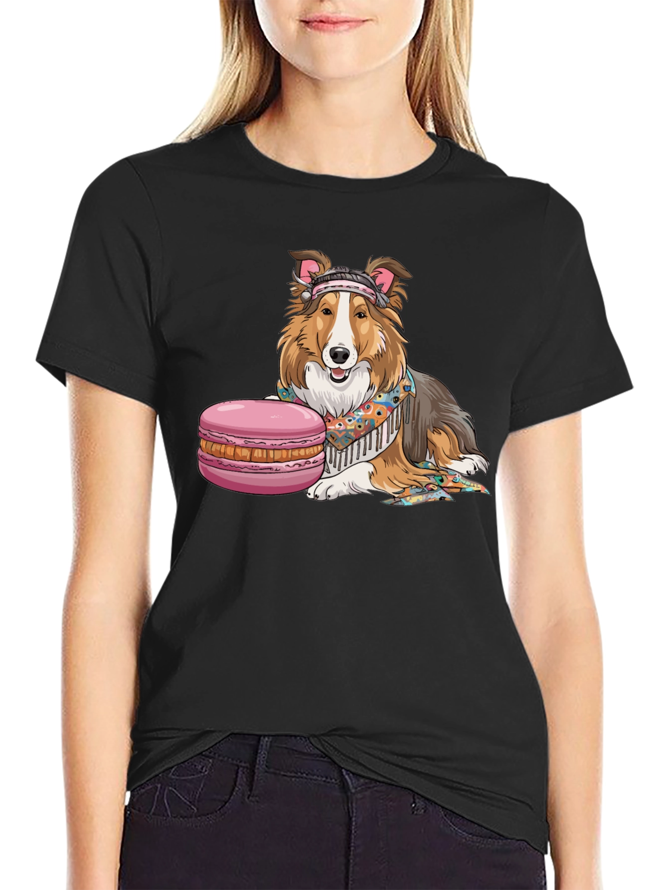 Dog with Macaron T-Shirt - 2