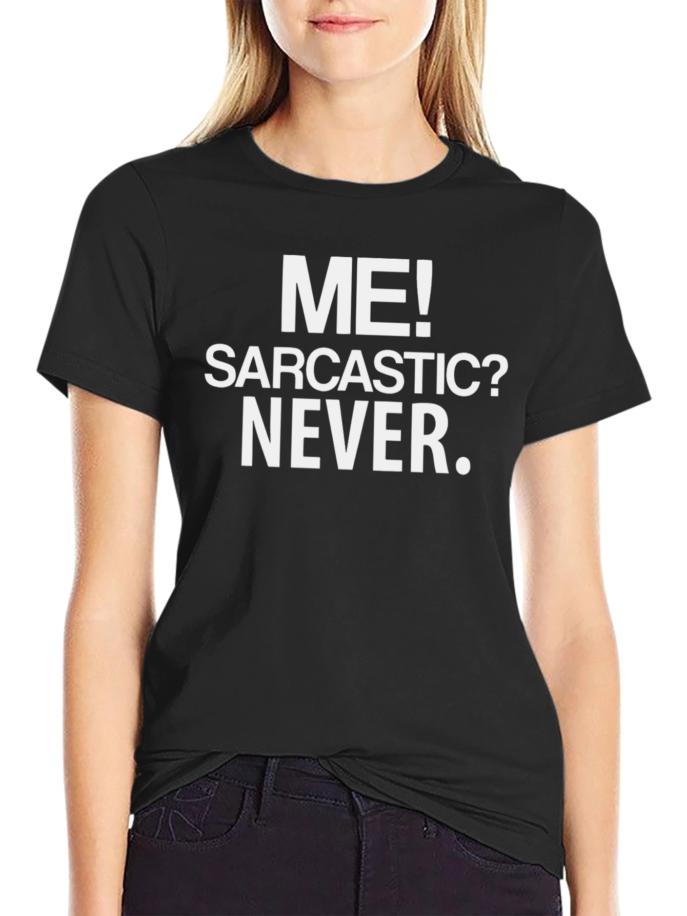 Black Sarcastic? Never. Graphic Tee view 2