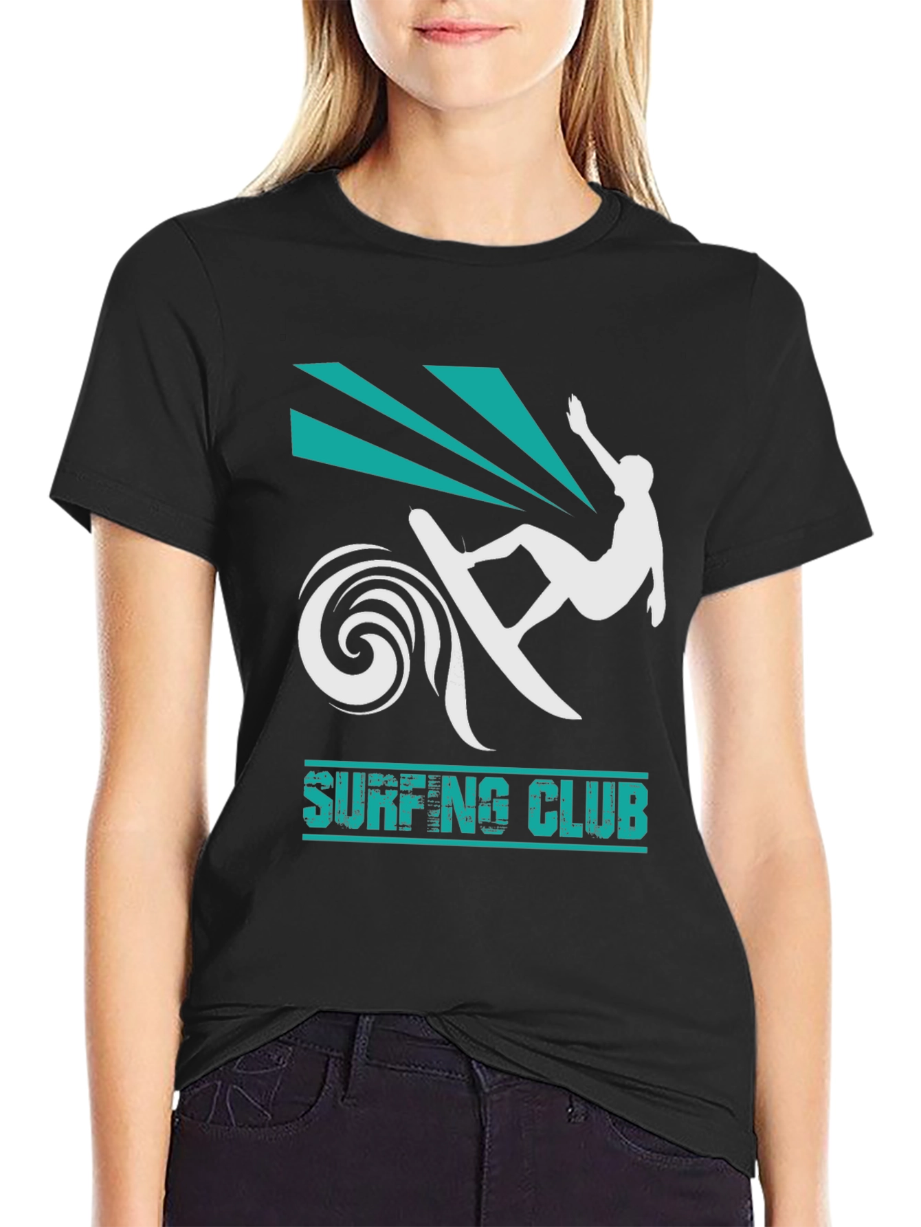 Black Surfing Club Black T-Shirt view 2