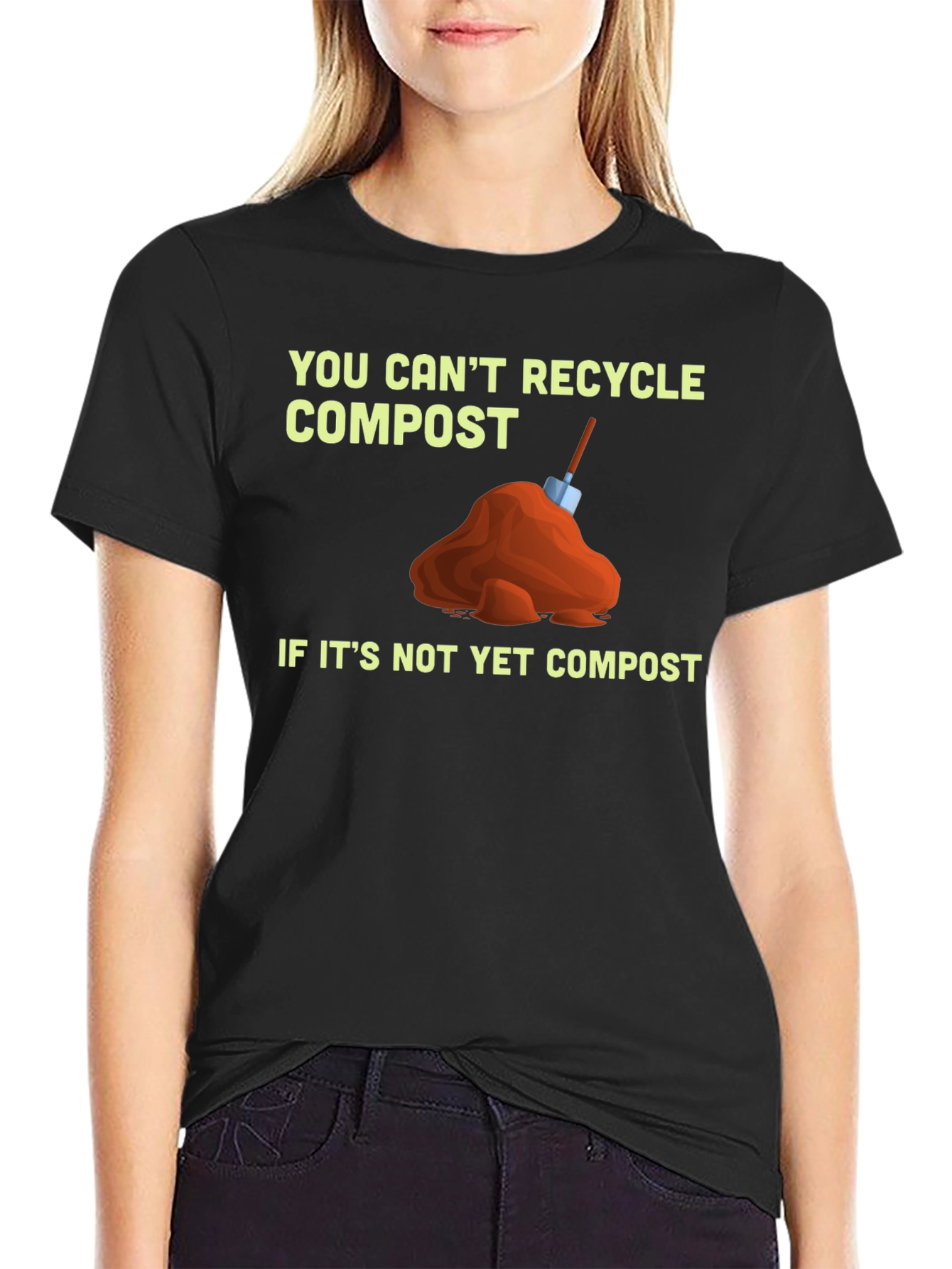 Black Funny Compost T-Shirt - Recycle Humor view 2
