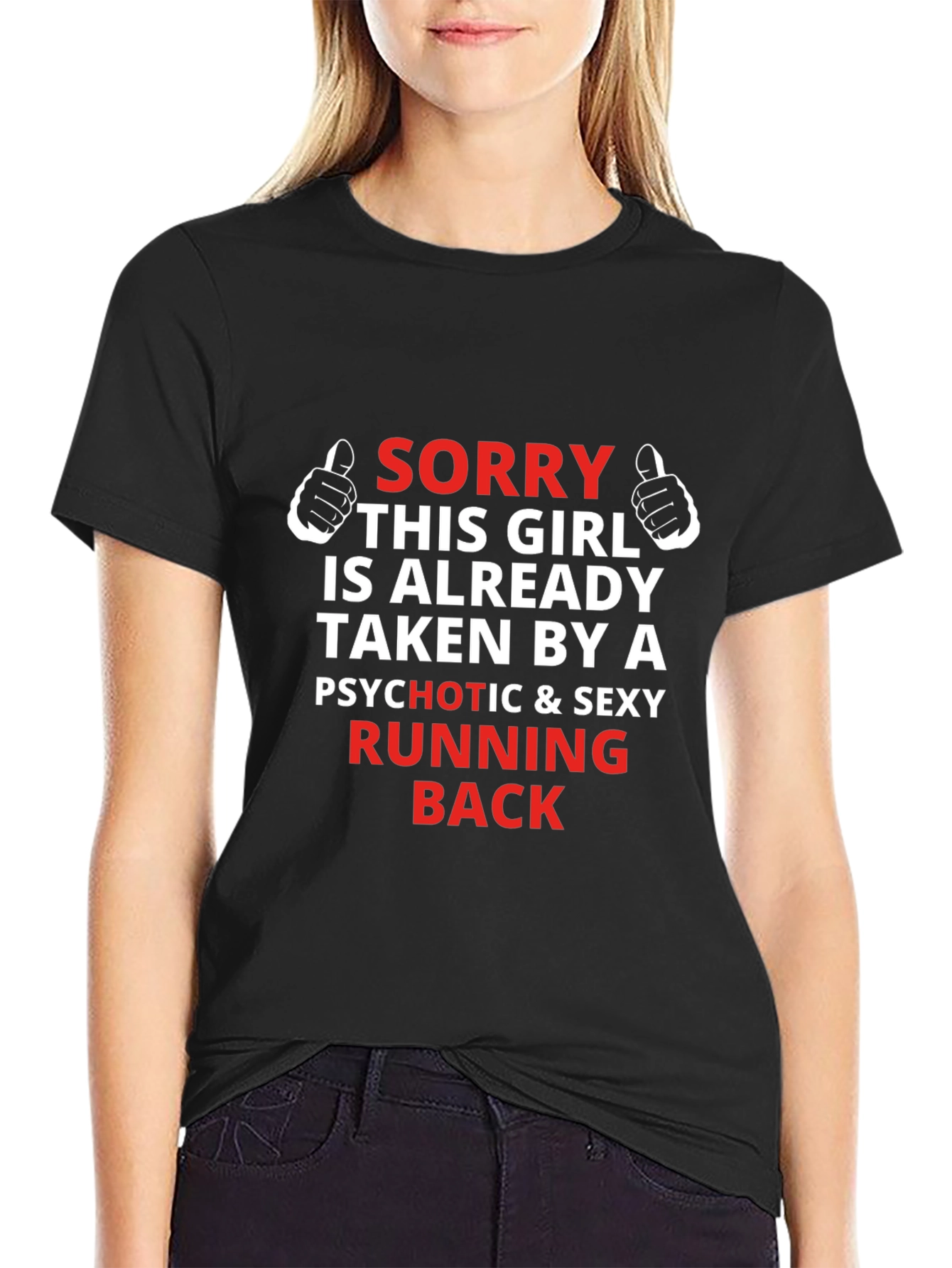 Black Funny Running Back Graphic Tee view 2