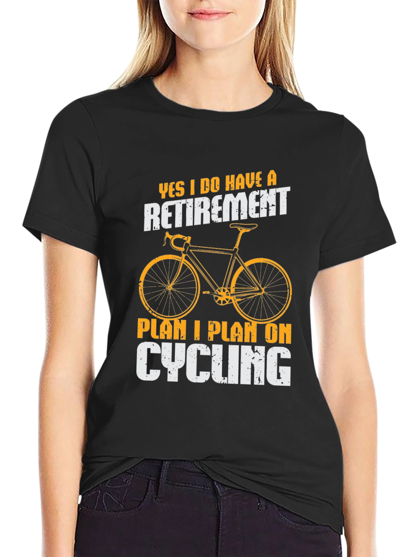 Black Cycling Retirement Plan T-Shirt view 2