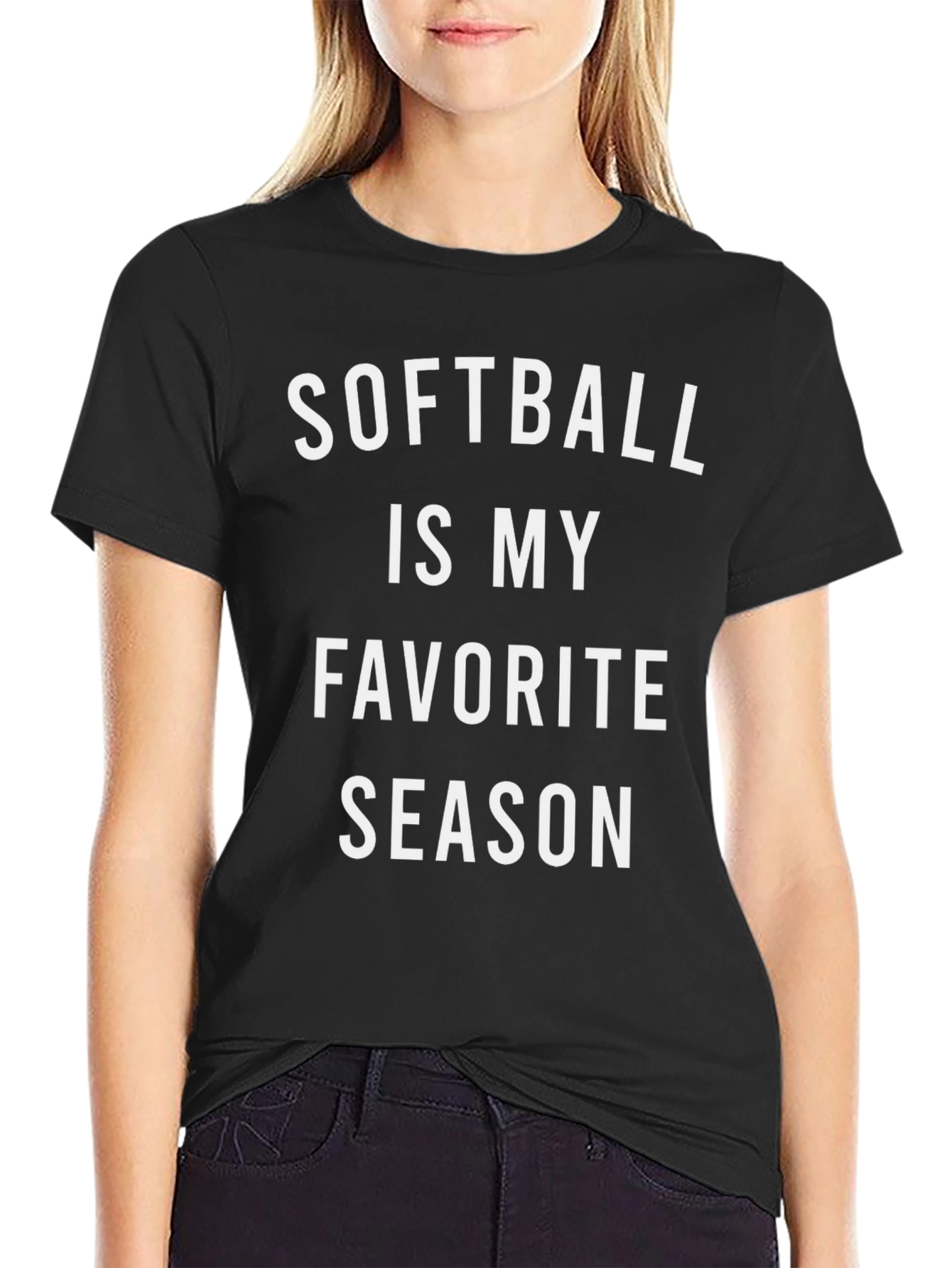 Black Softball is My Favorite Season T-Shirt view 2