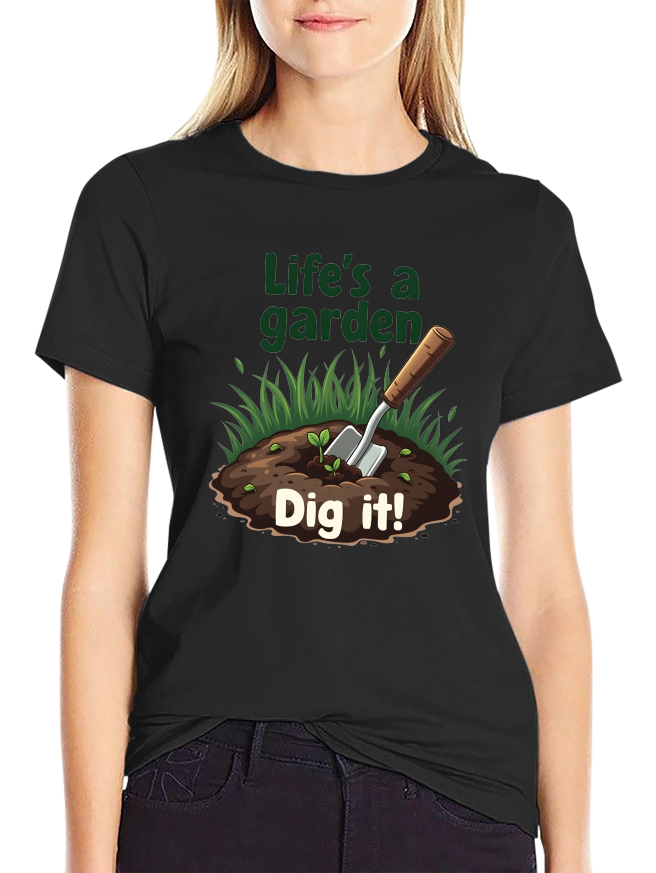 Black Life's A Garden T-Shirt - Dig It! view 2