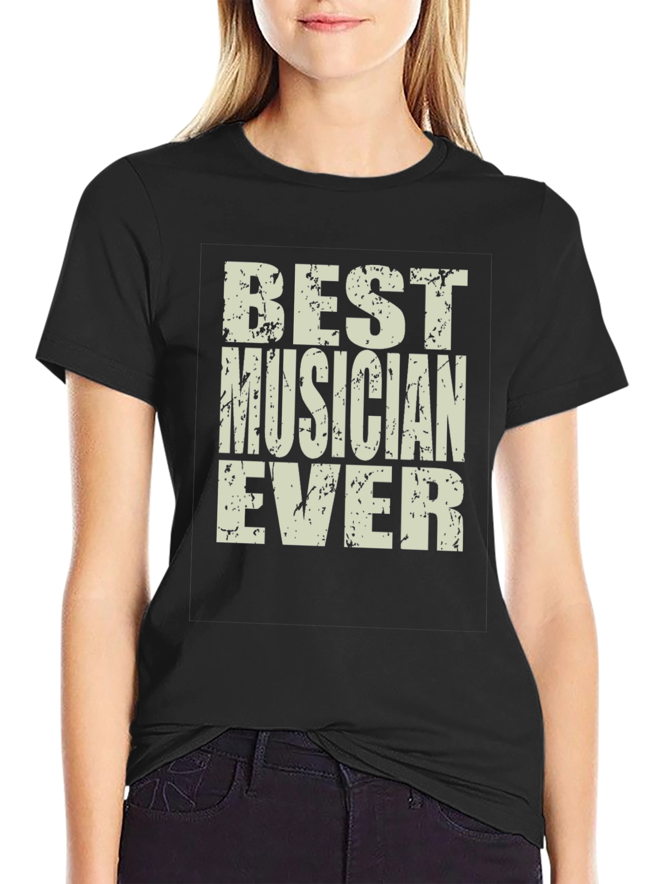 Black Best Musician Ever Graphic Tee - Unisex Crew Neck T-Shirt view 2