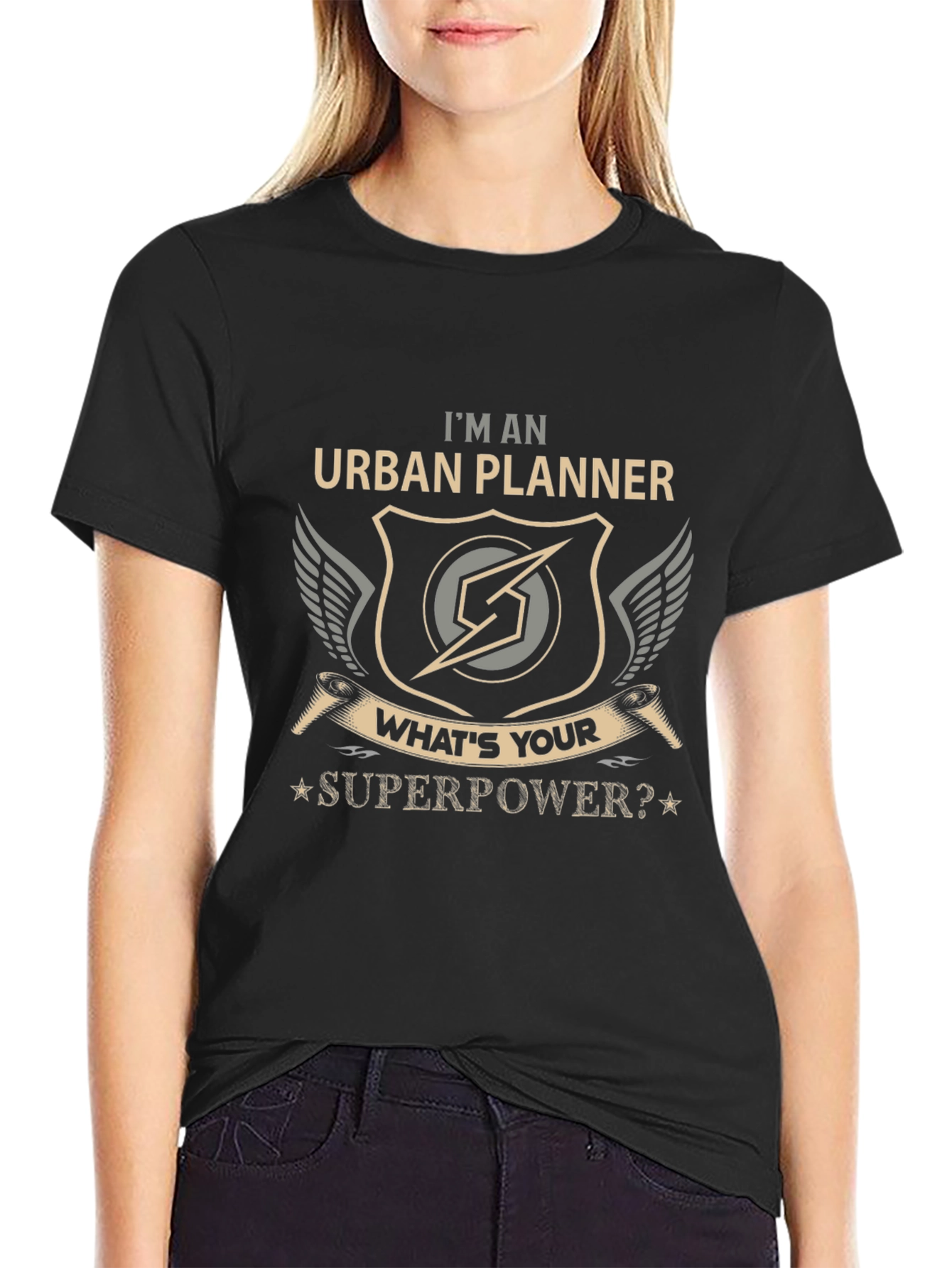 Black Urban Planner Superpower T-Shirt view 2